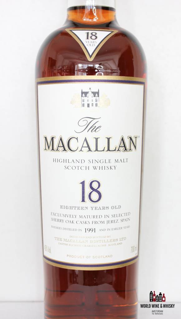 Macallan 18 Year Old Sherry Oak Single Malt Scotch Whisky
