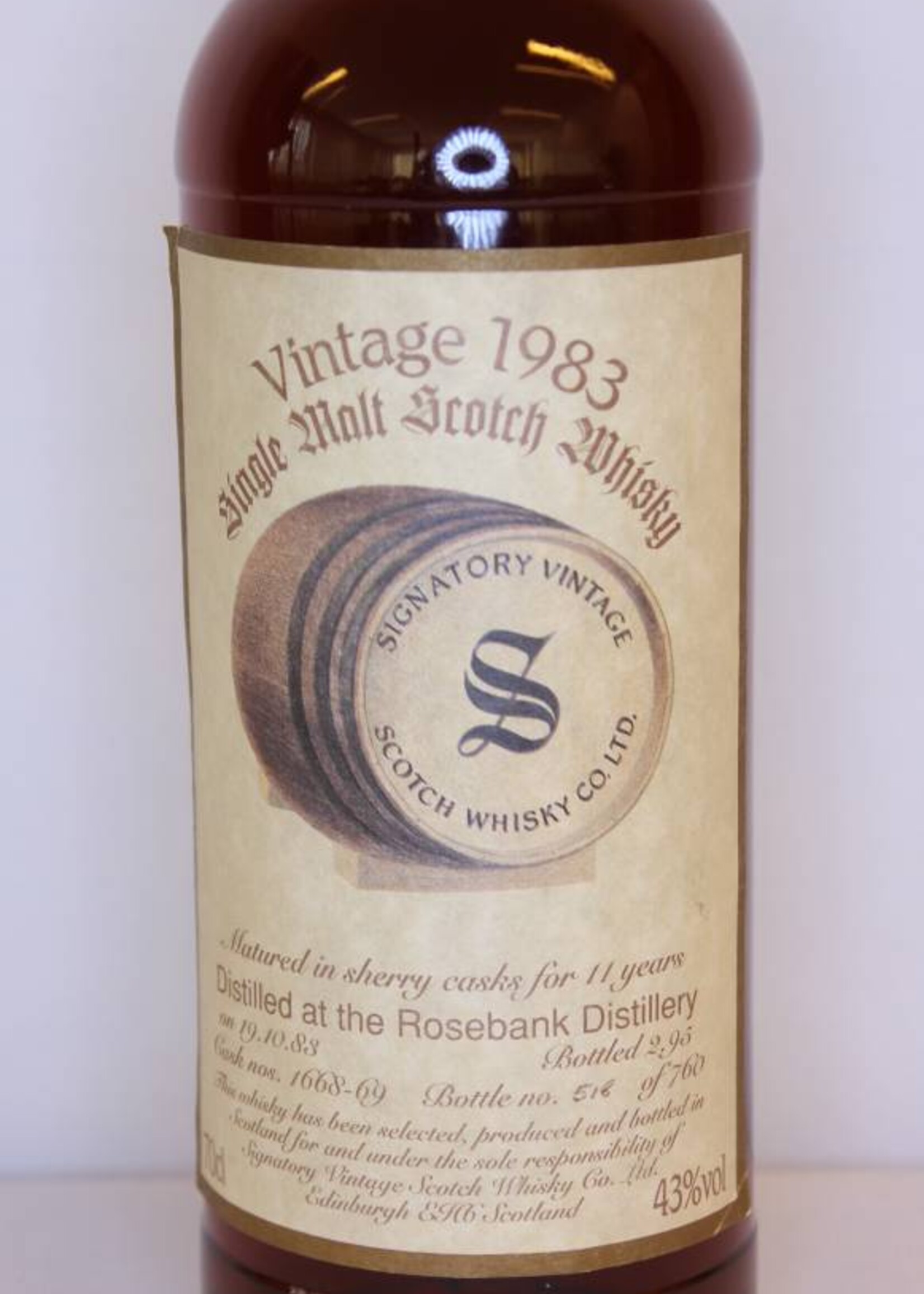 Rosebank Rosebank 11 Years Old 1983 1995 Cask 1668-69 Signatory Vintage 43%