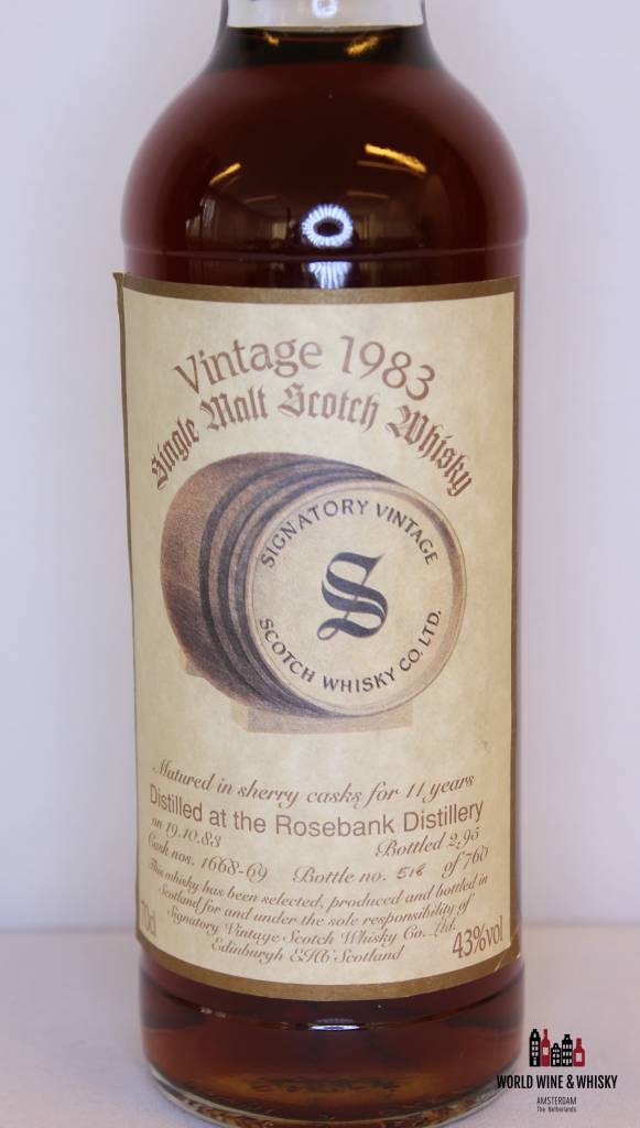 Rosebank Rosebank 11 Years Old 1983 1995 Cask 1668-69 Signatory Vintage 43%