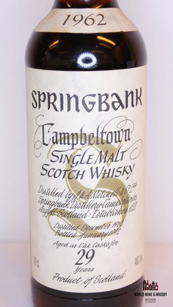 Springbank Springbank 29 Years Old 1962 1992 White Label Big Golden S 46%