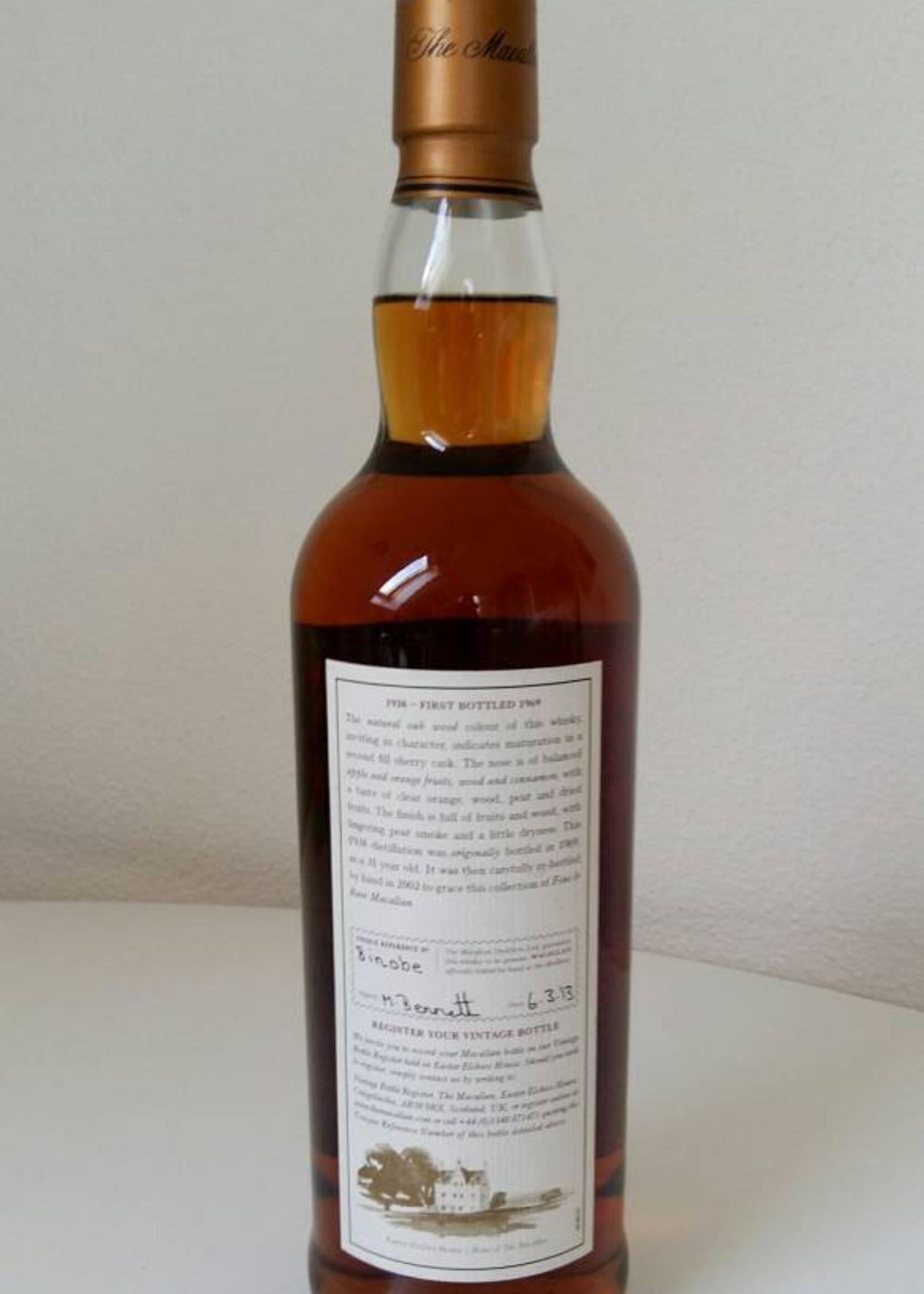 The Macallan Macallan 31 Years Old 1938 1969 (Re-Bottled 2002) Fine & Rare 43% (in OWC)
