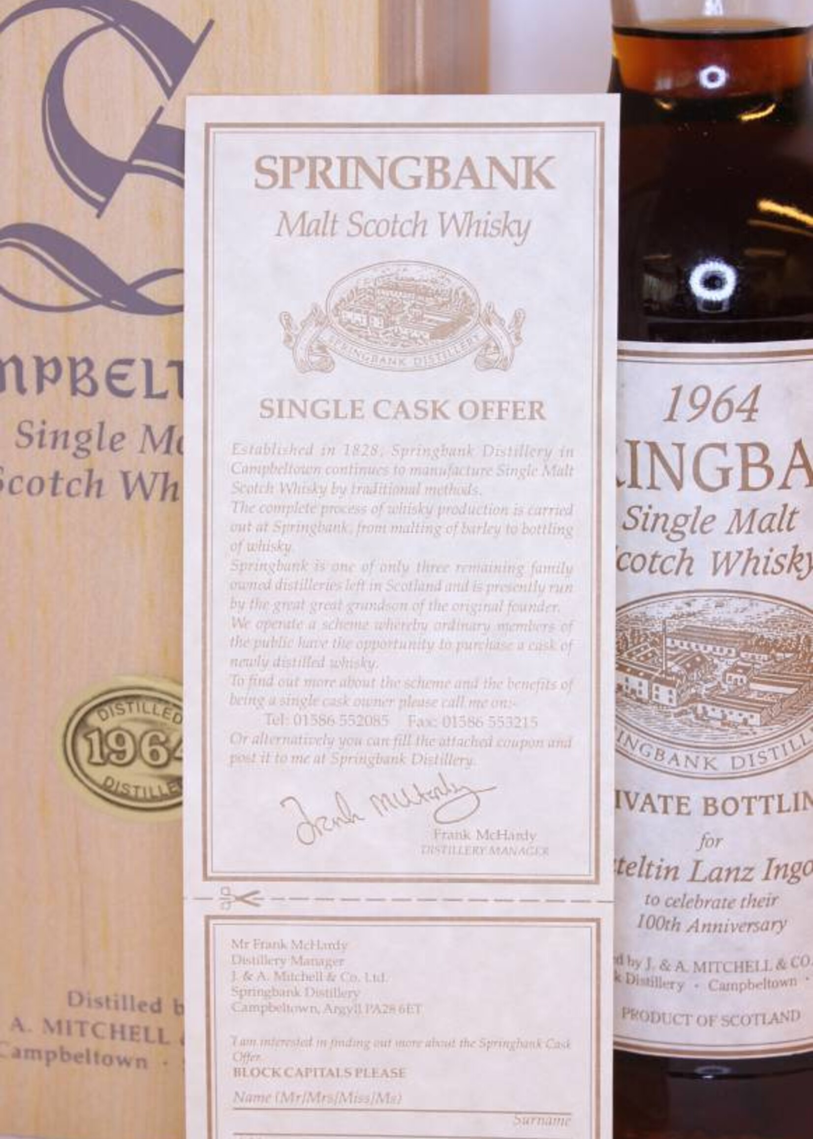 Springbank Springbank 1964 Private Bottling for Lateltin Lanz Ingold 100th Anniversary 46%