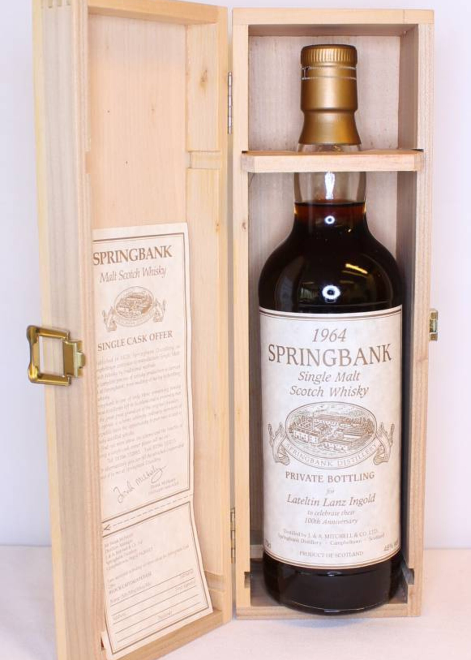 Springbank Springbank 1964 Private Bottling for Lateltin Lanz Ingold 100th Anniversary 46%