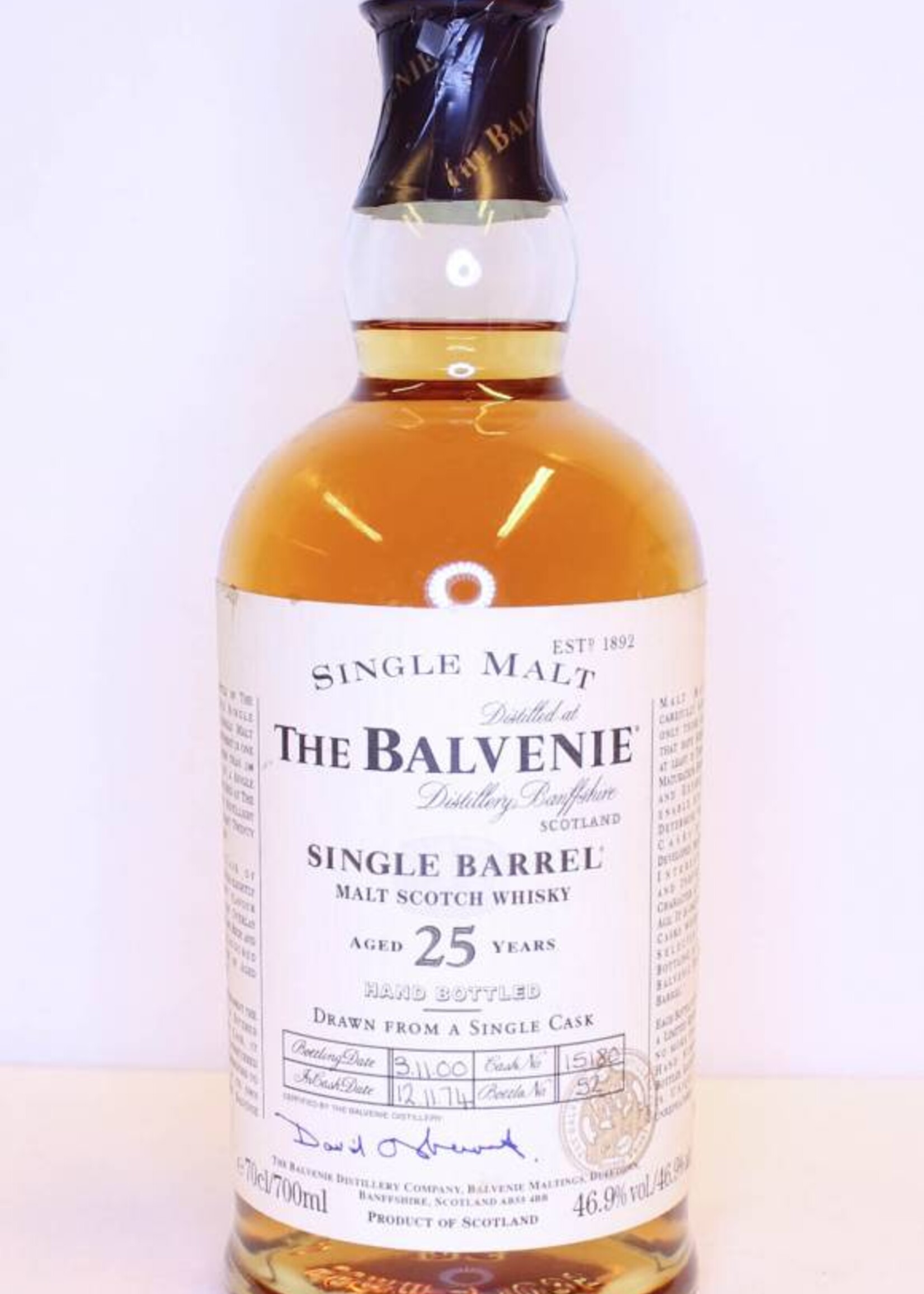 Balvenie Balvenie 25 Years Old 1974 2000 Single Barrel Cask 15180 46.9%