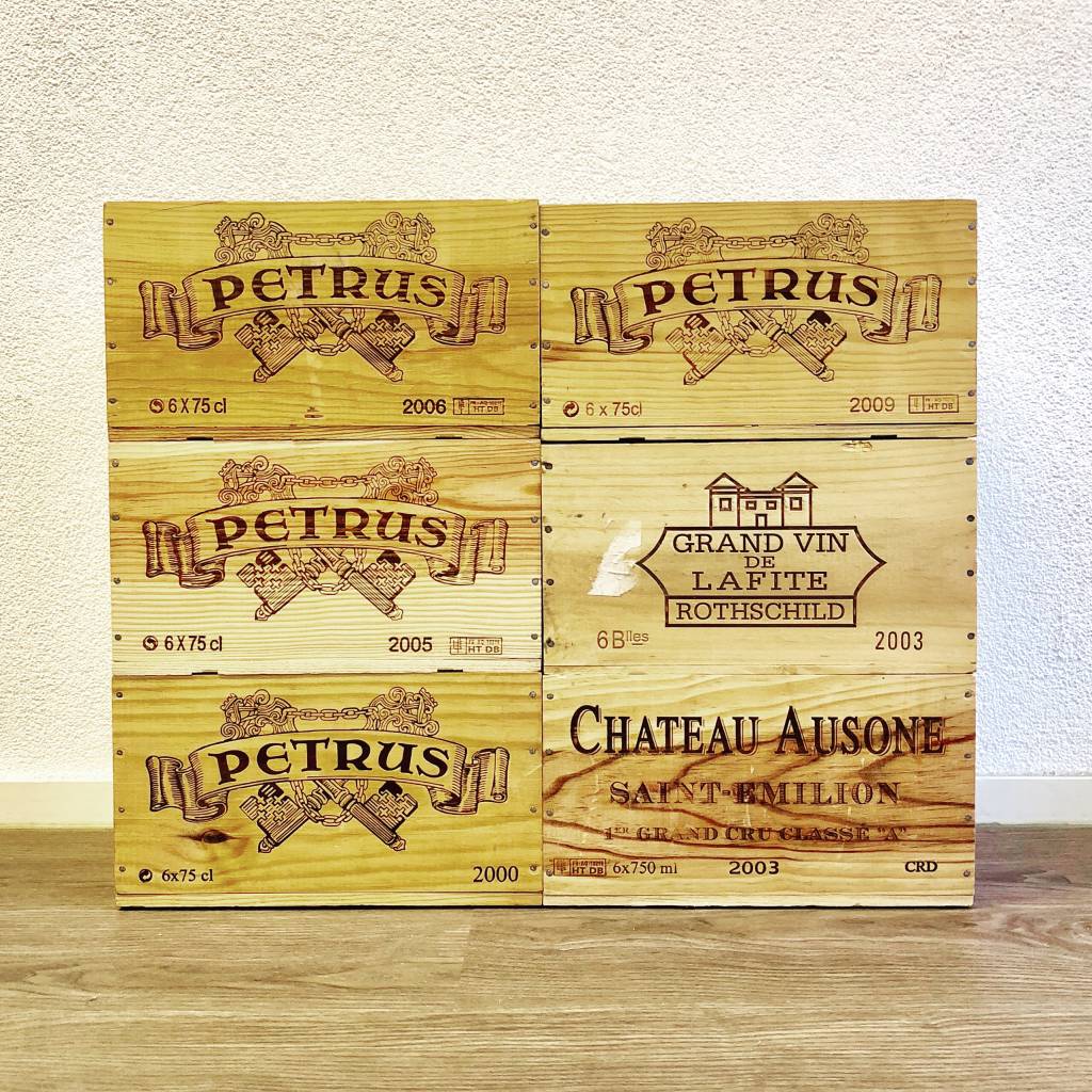 Arrivé! Chateau Petrus, Chateau Ausone and Lafite Rothschild.