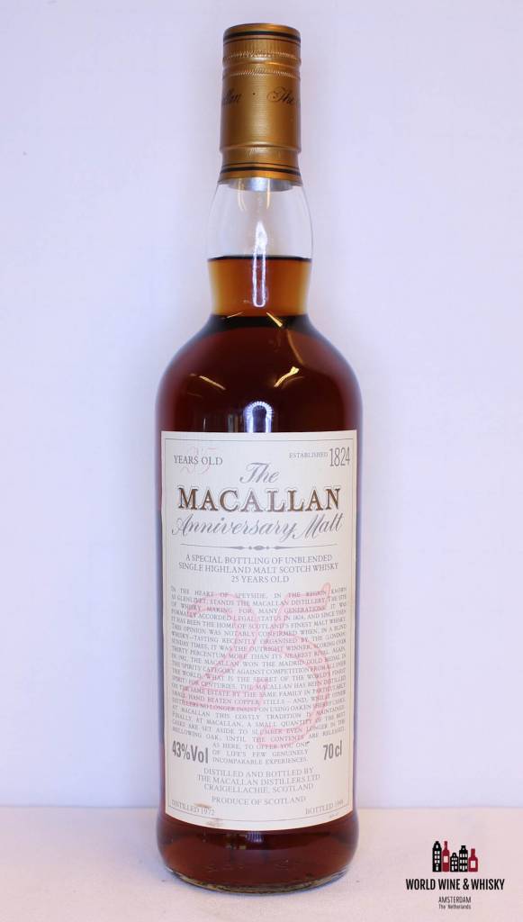 The Macallan Macallan 25 Years Old 1972 1998 The Anniversary Malt 43% (without wooden box)