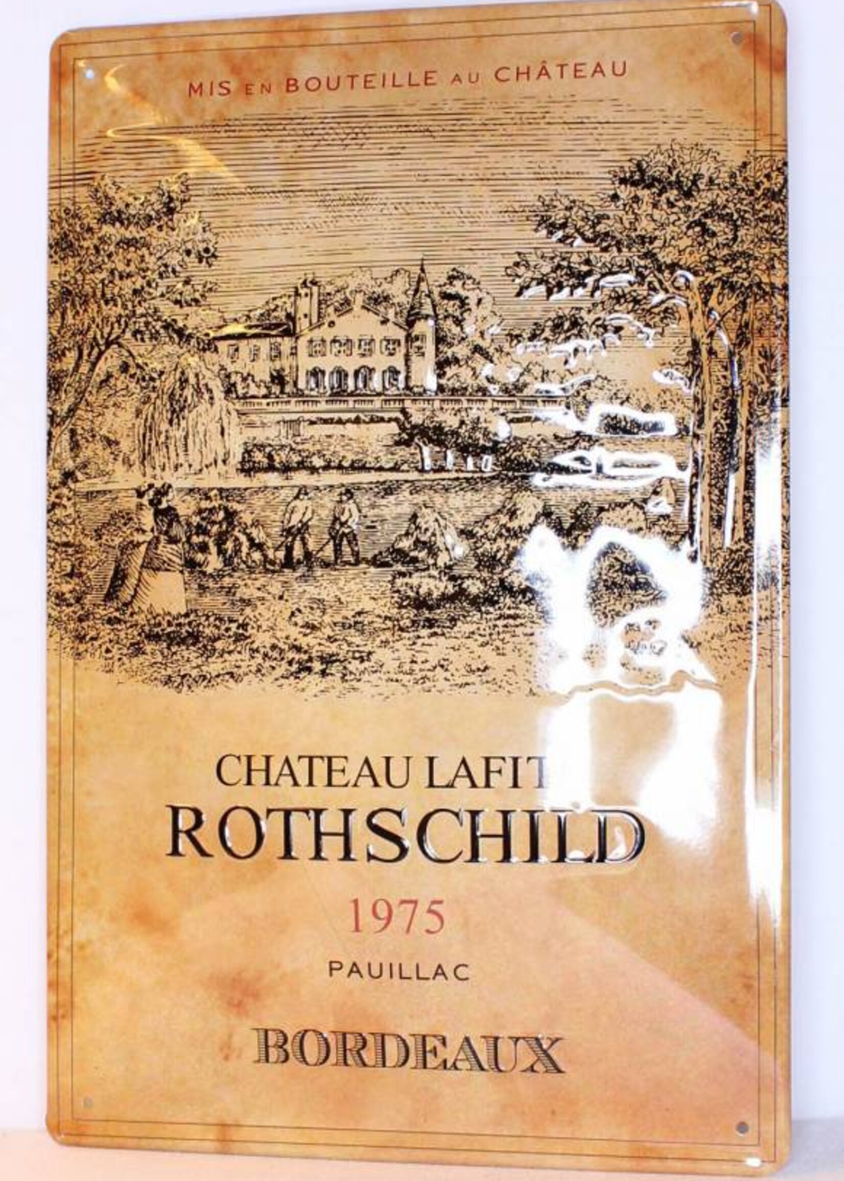Chateau Lafite Rothschild Iron Chateau Lafite Rothschild 1975 billboard plate sign
