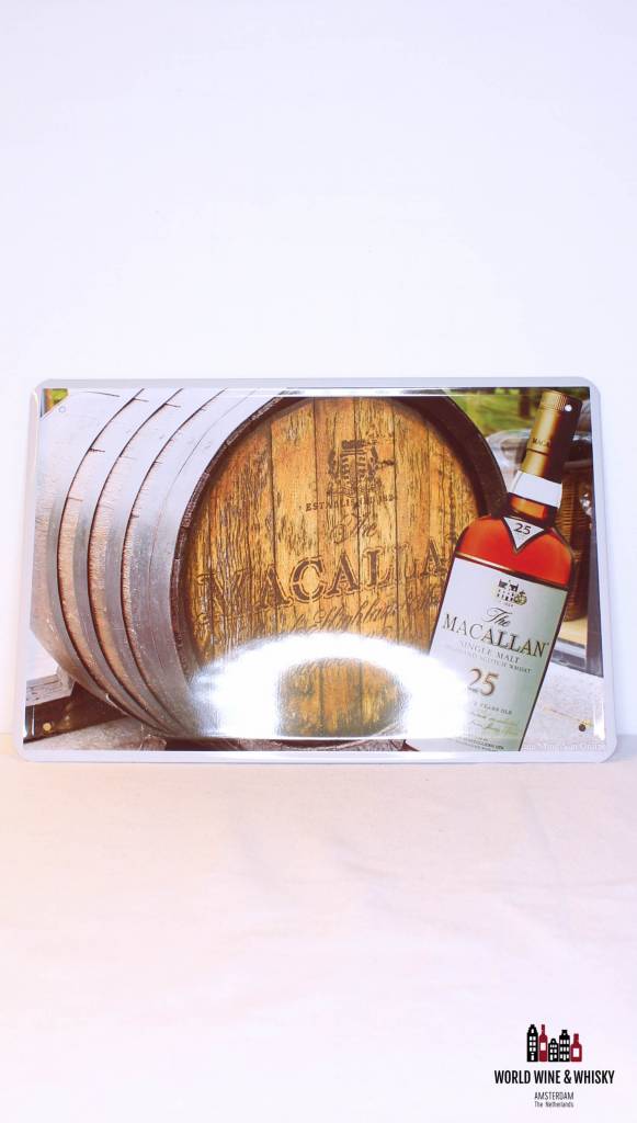 Macallan IJzeren Macallan 25 Years Old Single Malt Scotch Whisky reclamebord (cask)