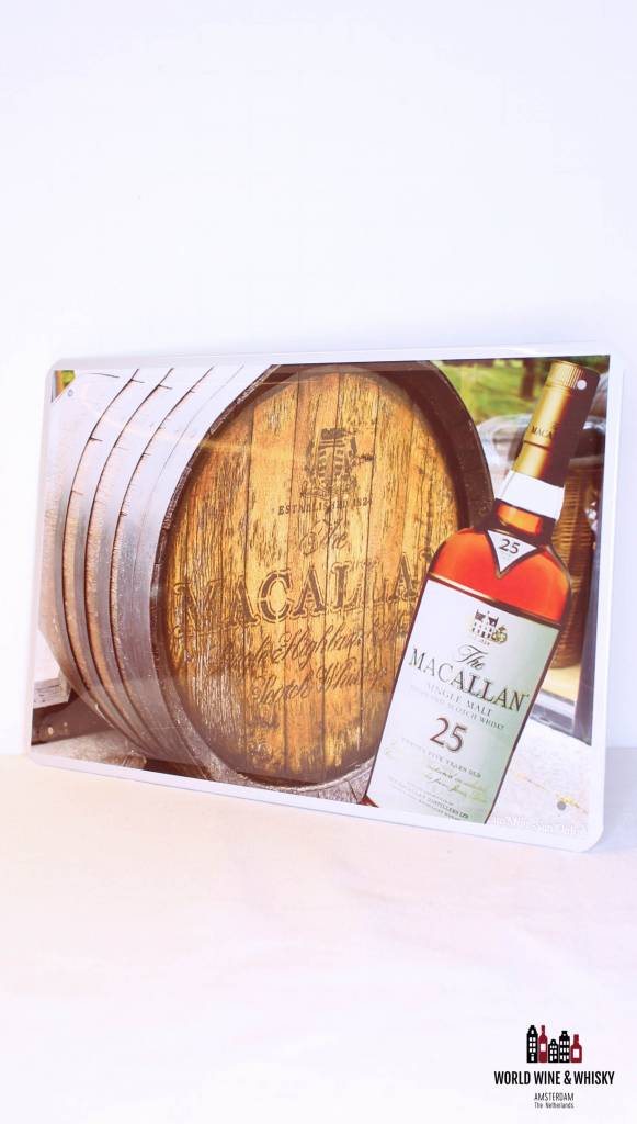 Macallan IJzeren Macallan 25 Years Old Single Malt Scotch Whisky reclamebord (cask)