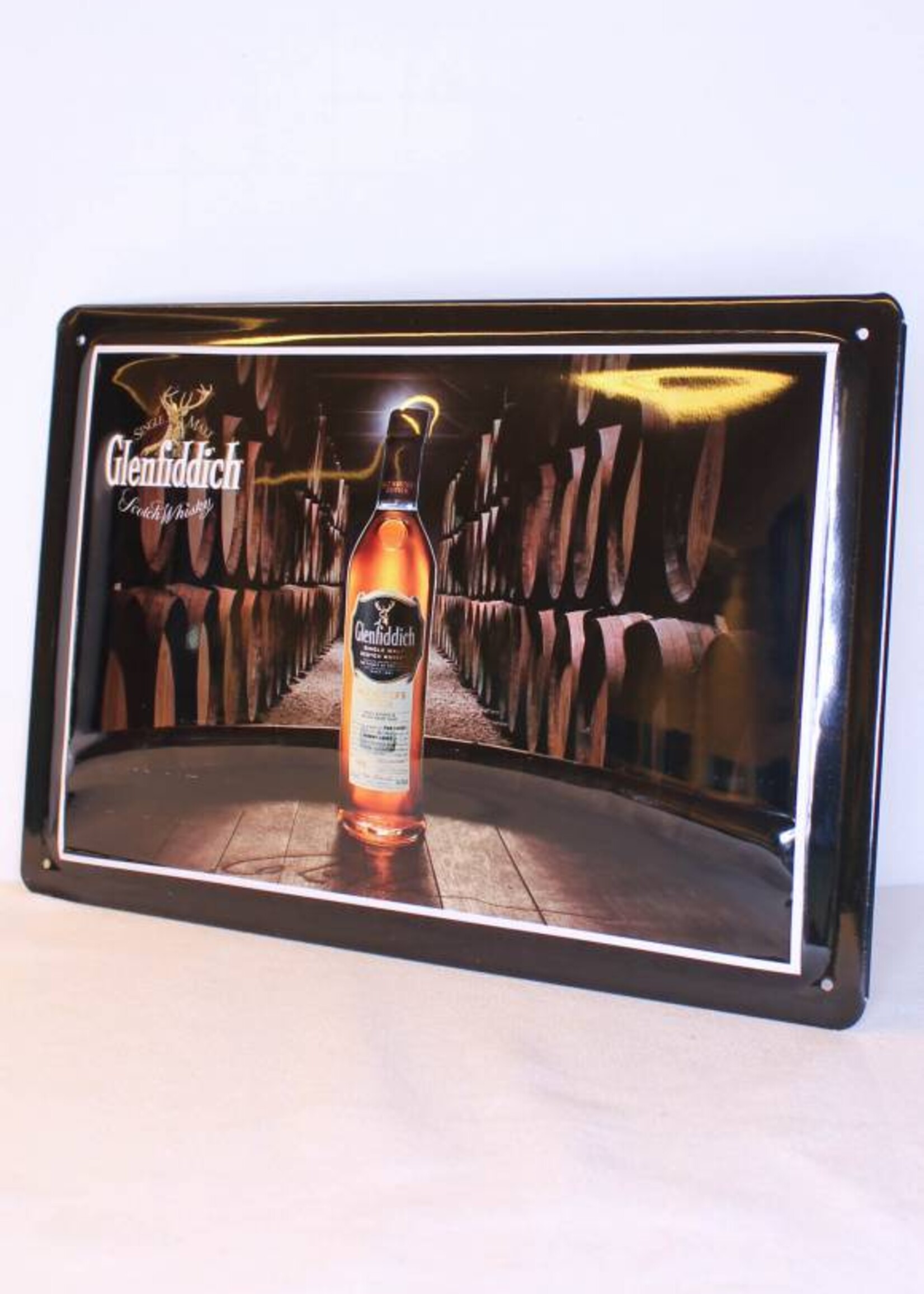 Glenfiddich Iron Glenfiddich Pure Malt Scotch Whisky billboard plate sign (cask)