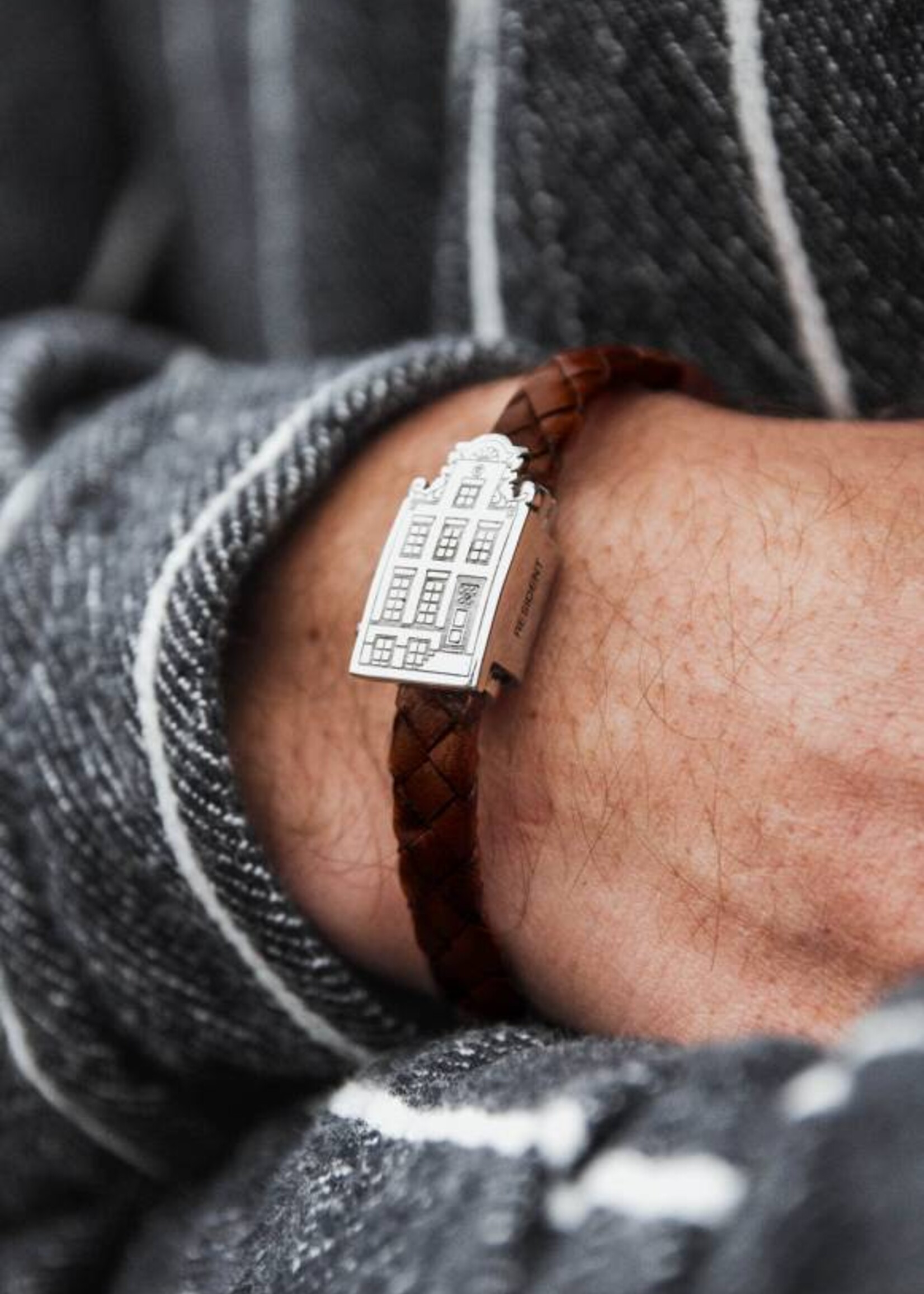 Resident Luxueuze zilveren Amsterdam canal house armband sieraad - Resident