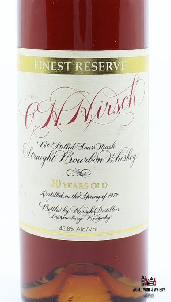 A.H. Hirsch A.H. Hirsch 20 Years Old Spring 1974 Straight Bourbon Whiskey Red Wax 45.8%