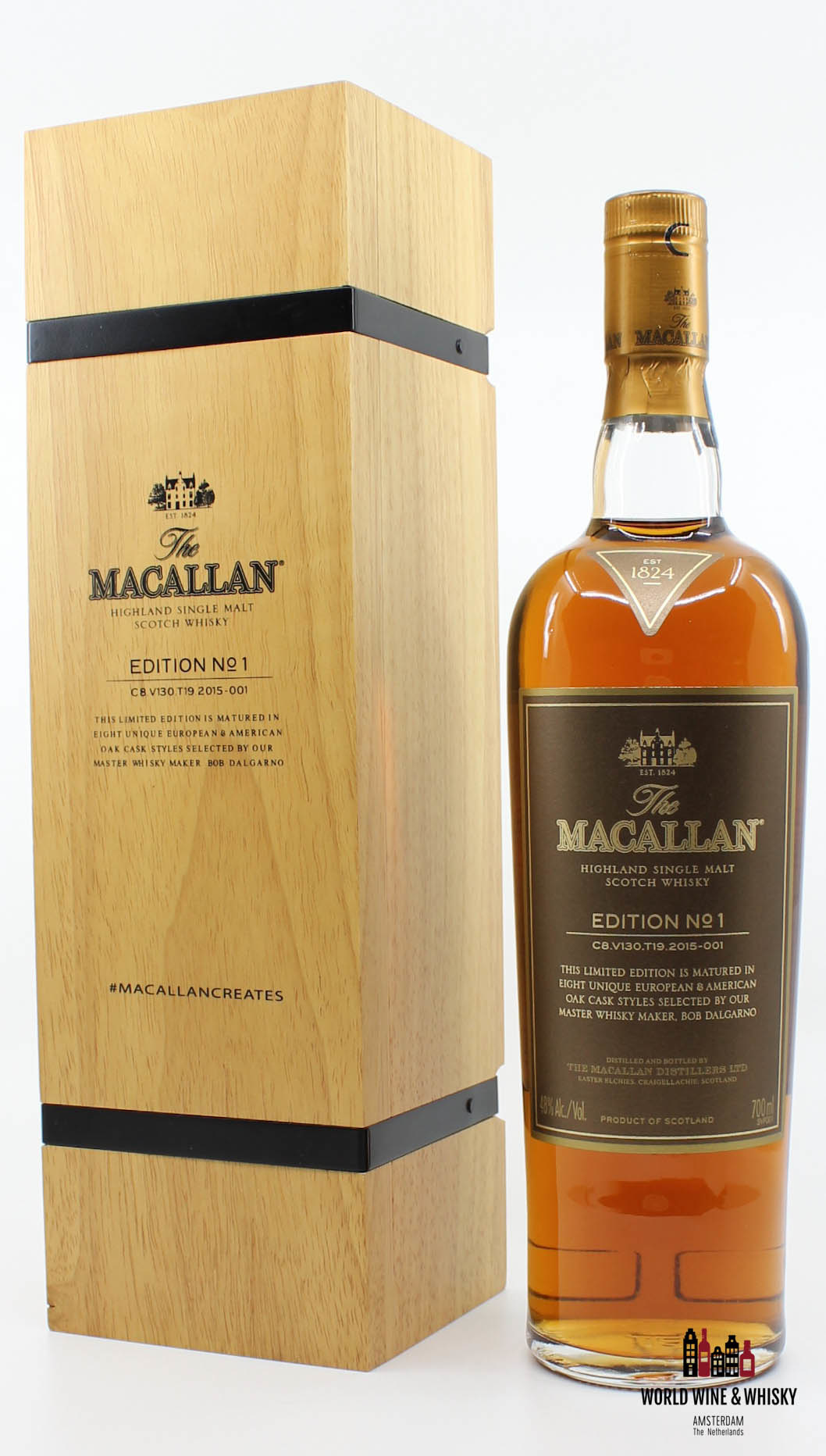 The Macallan No 1 Edition 2015 48 In Luxury Wooden Box World Wine Whisky