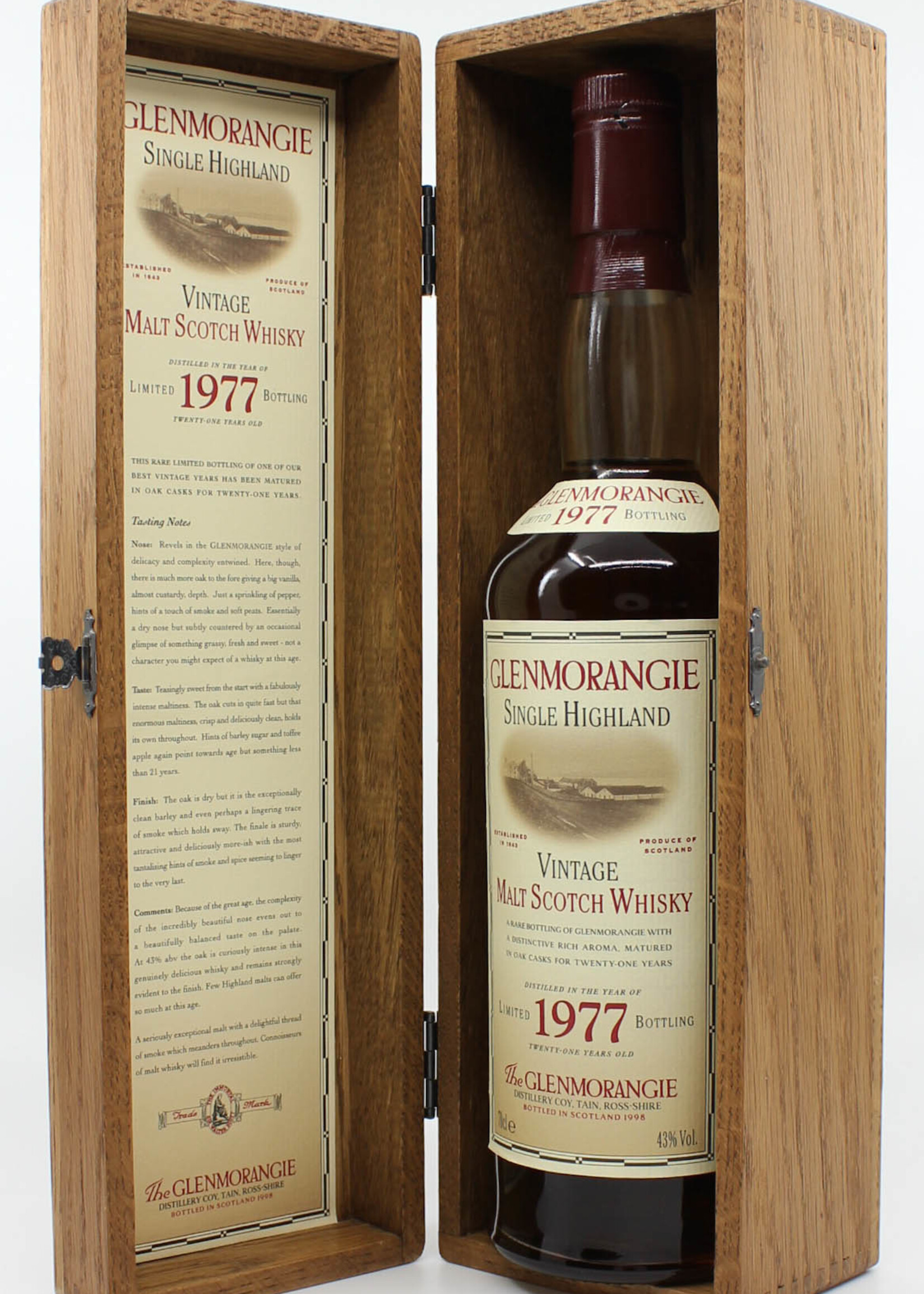 Glenmorangie Glenmorangie 21 Years Old Limited 1977 Bottling 1998 43%