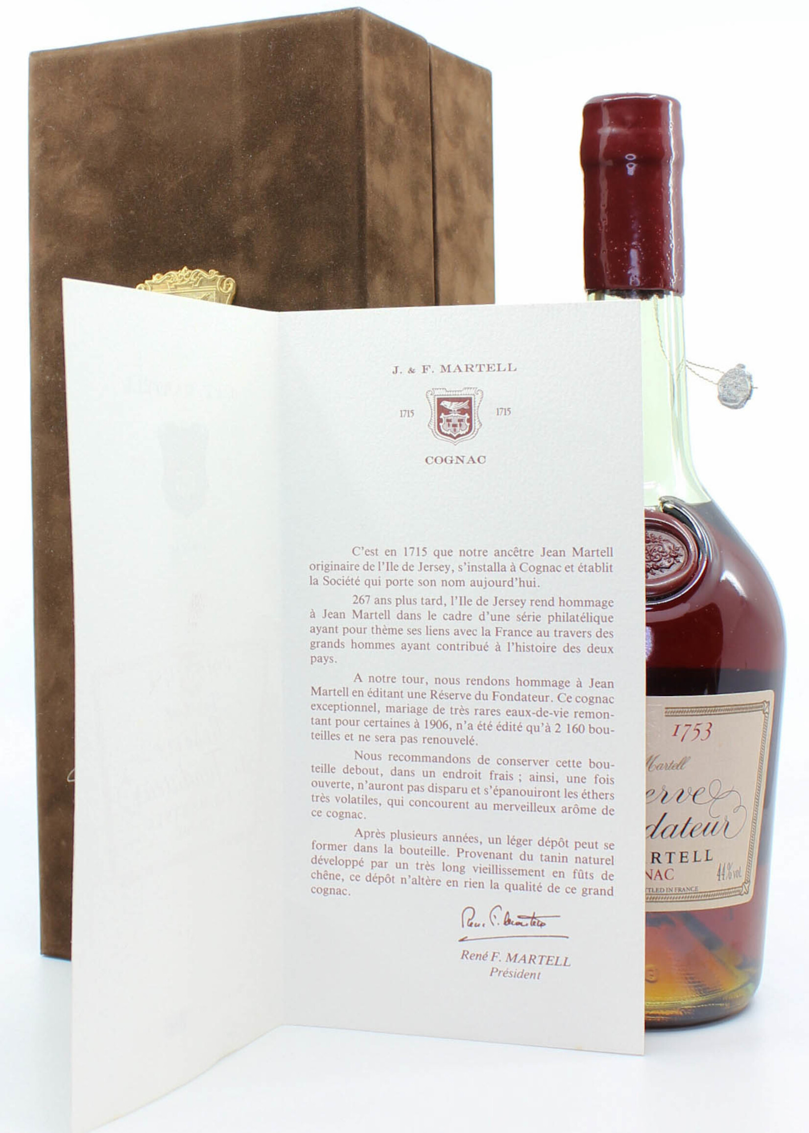 J & F Martell J & F Martell 1694 1753 Reserve du Fondateur Cognac 44% (Jean Martell)