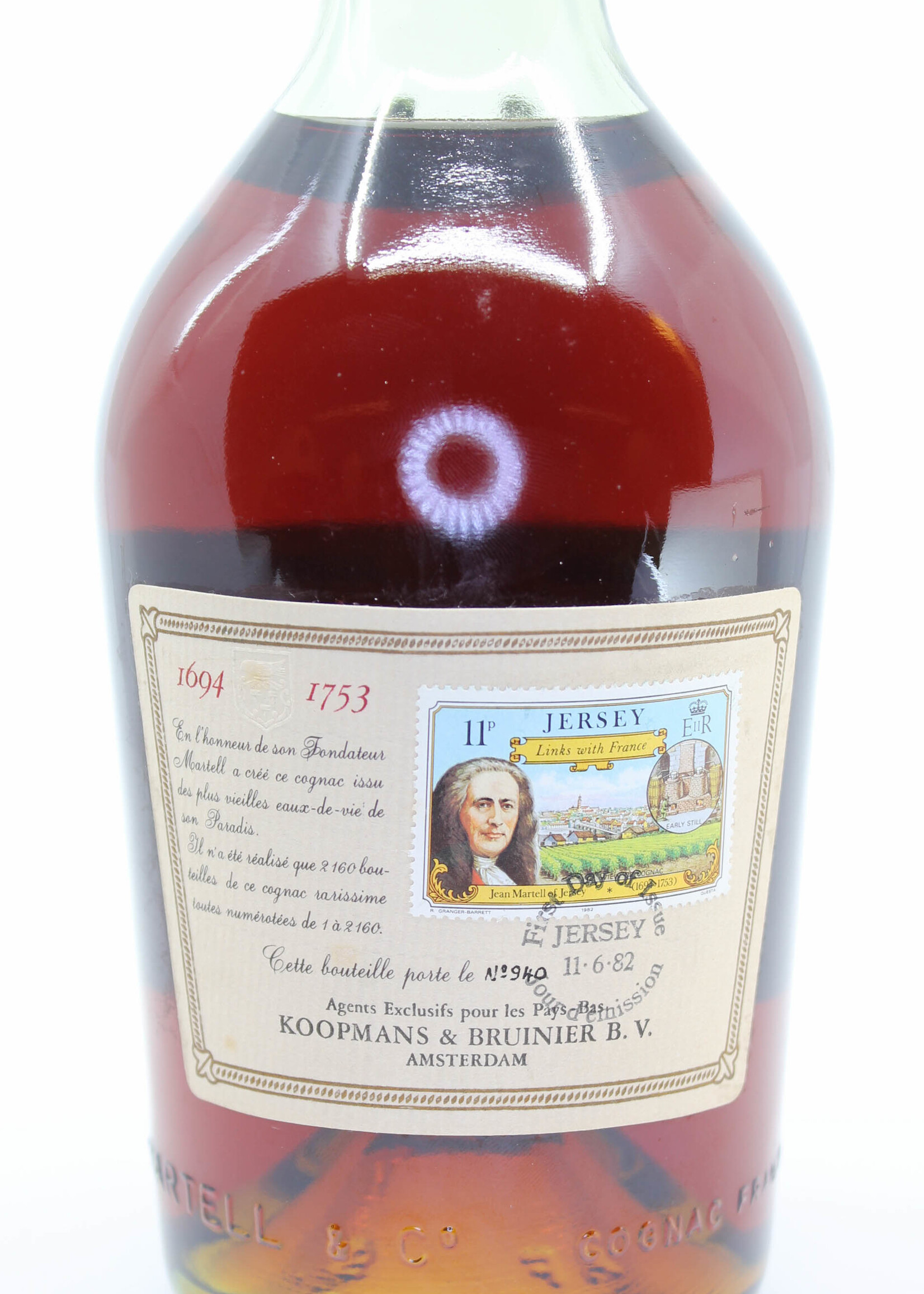 J & F Martell J & F Martell 1694 1753 Reserve du Fondateur Cognac 44% (Jean Martell)
