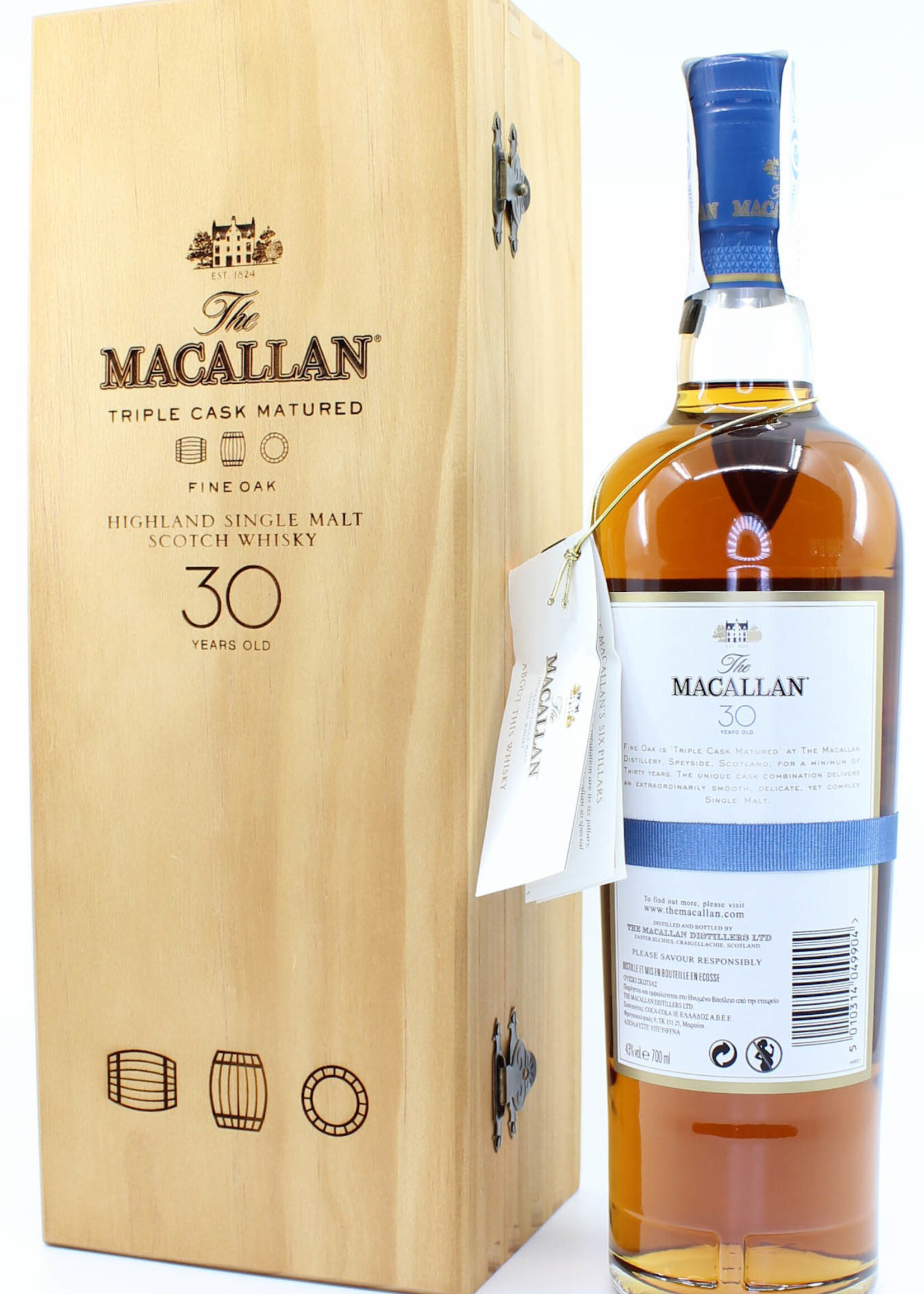 The Macallan Macallan 30 Years Old Fine Oak Triple Cask Matured 43% 700ml (in wooden case)