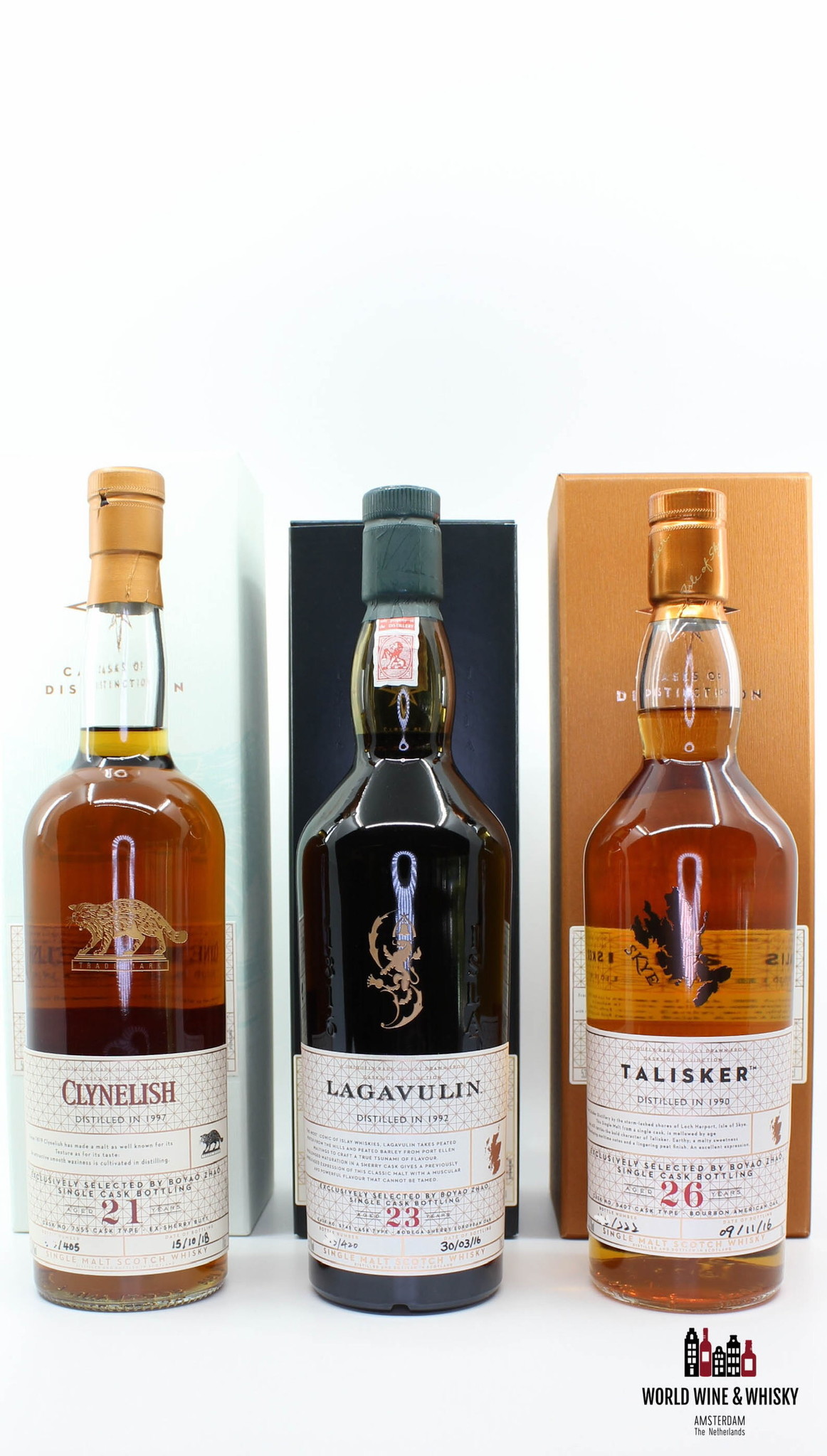 Clynelish Cask of Distinction set (Clynelish 21 YO, Lagavulin 23 YO and Talisker 26 YO) -  Boyao Zhao Exclusive