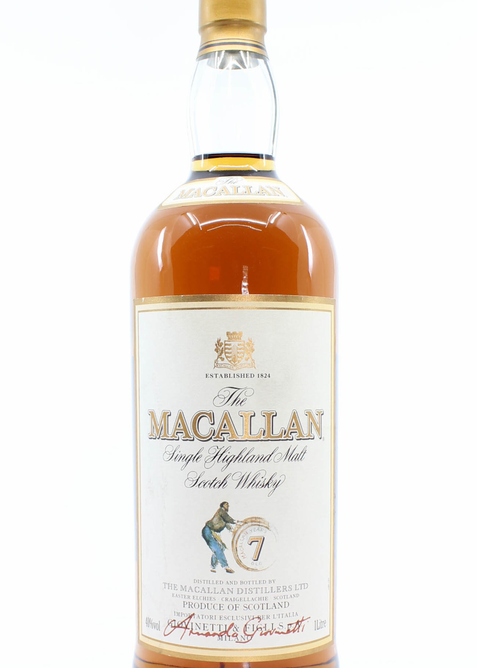 The Macallan Macallan 7 Years Old Sherry Oak -  Giovinetti & Figli Import 40% 1 Litre (1000 ml)