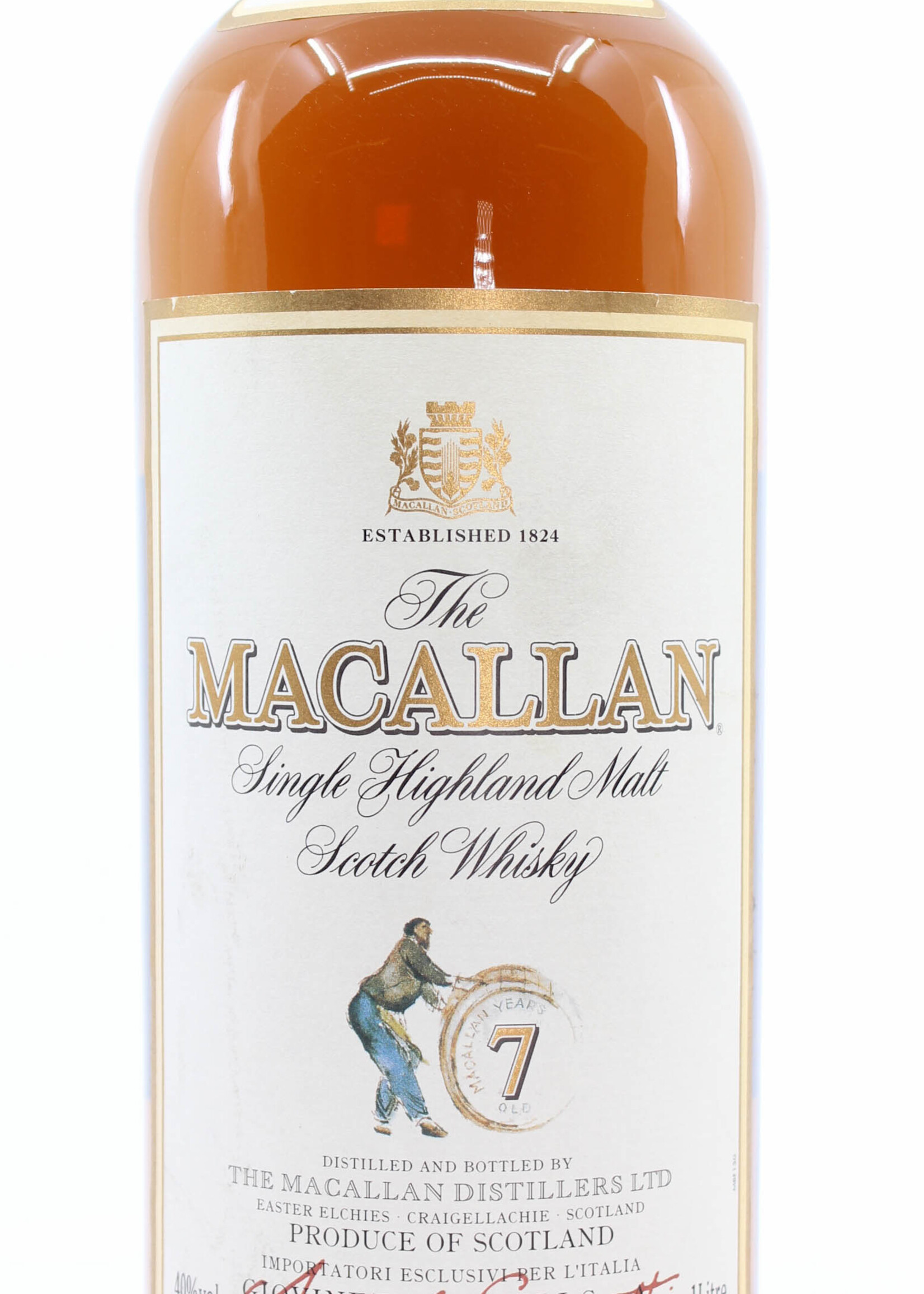 The Macallan Macallan 7 Years Old Sherry Oak -  Giovinetti & Figli Import 40% 1 Litre (1000 ml)