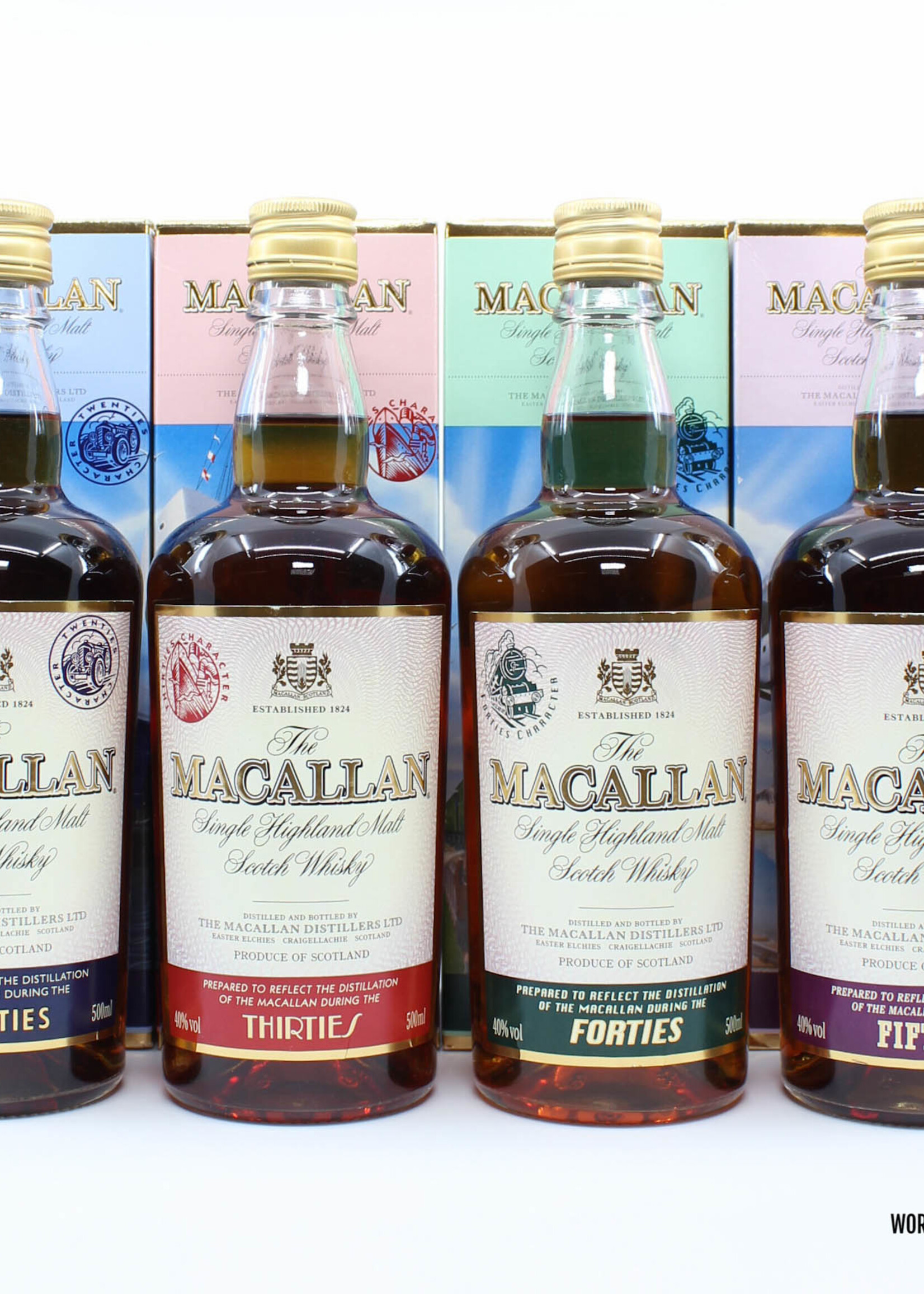 The Macallan Macallan Travel Series 1920, 1930, 1940 & 1950 500ml 40% (full set)