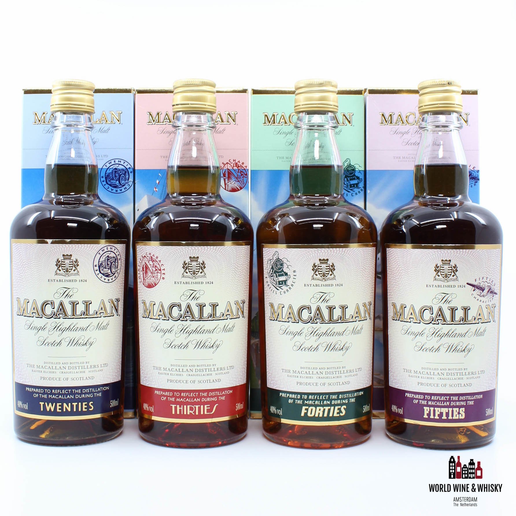 Macallan Macallan Travel Series 1920, 1930, 1940 & 1950 500ml 40% (full set)