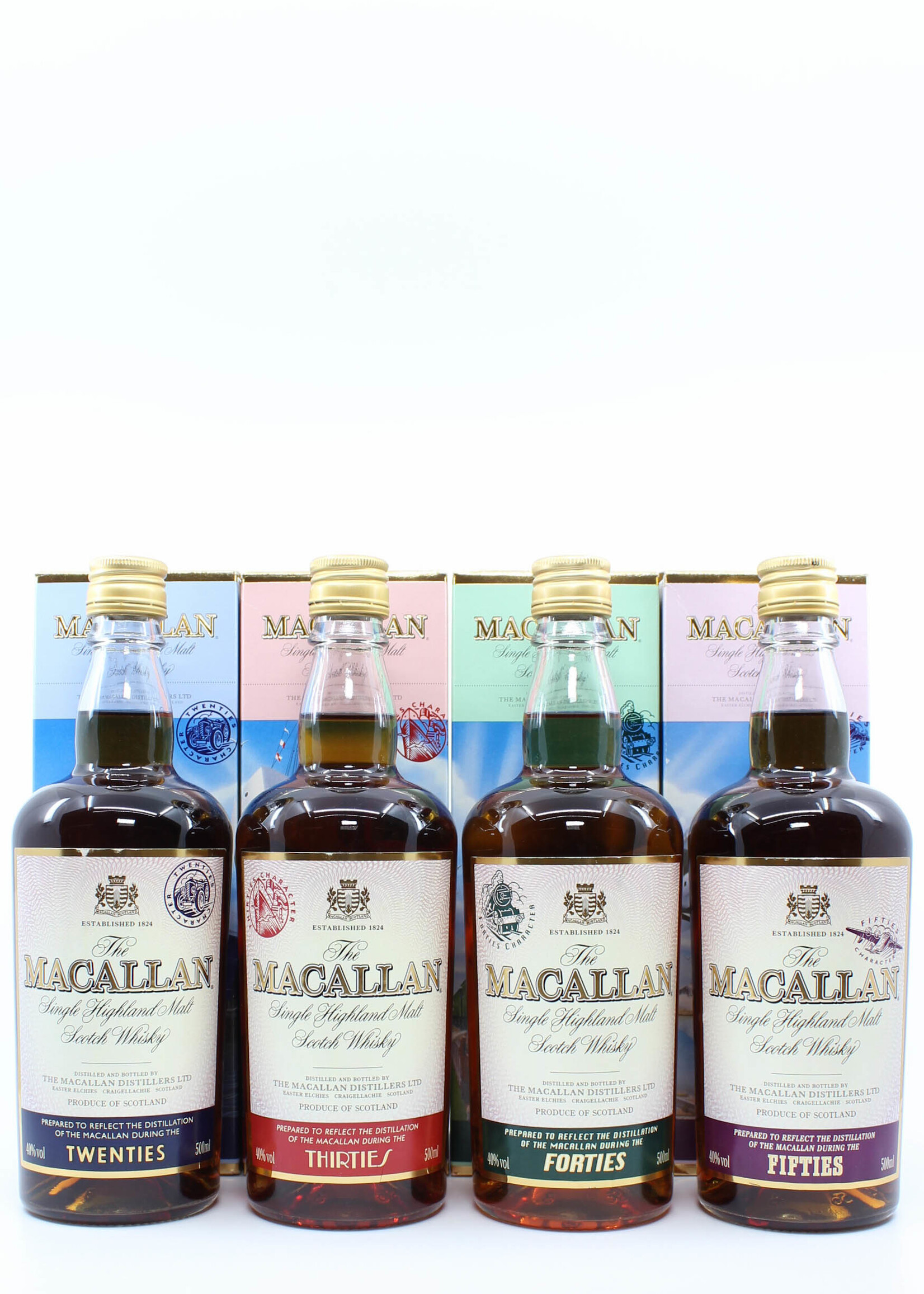 The Macallan Macallan Travel Series 1920, 1930, 1940 & 1950 500ml 40% (full set)