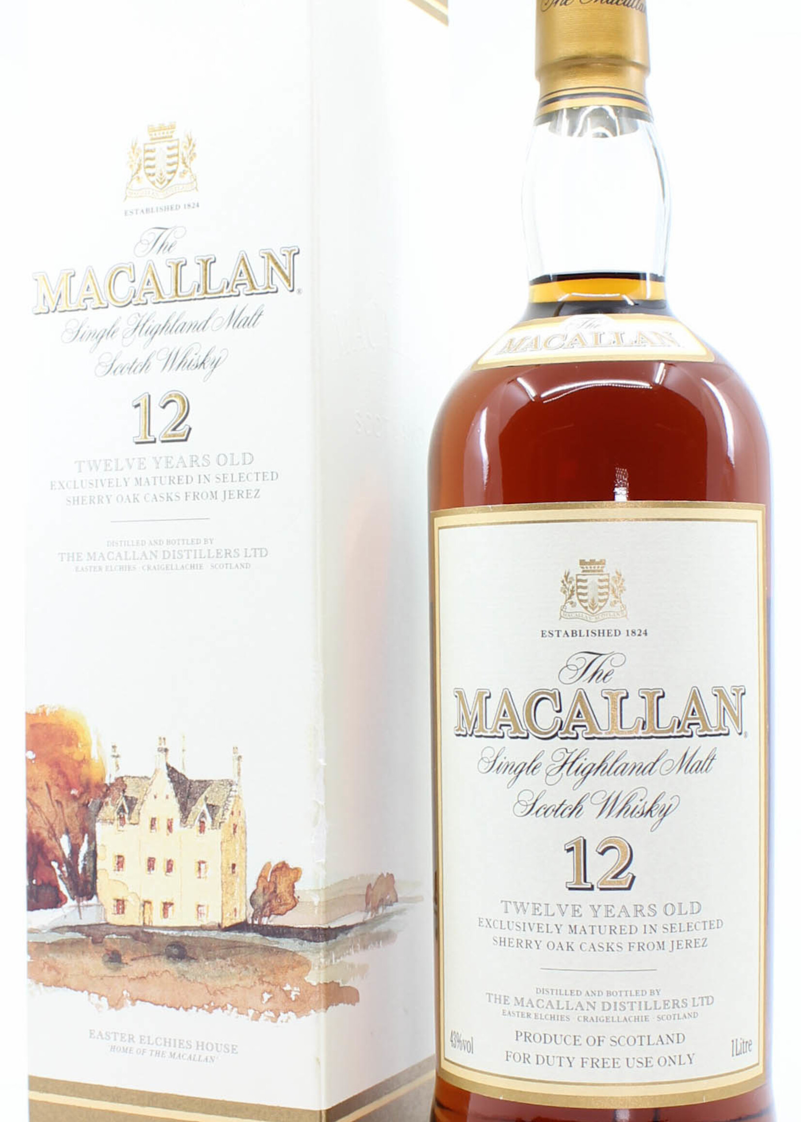 The Macallan Macallan 12 Years Old Sherry Casks - Duty Free use only 43% 1 litre (1000 ml)