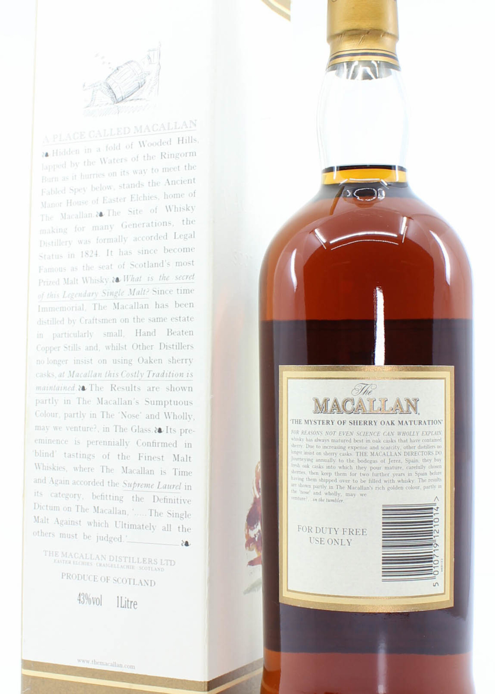 The Macallan Macallan 12 Years Old Sherry Casks - Duty Free use only 43% 1 litre (1000 ml)