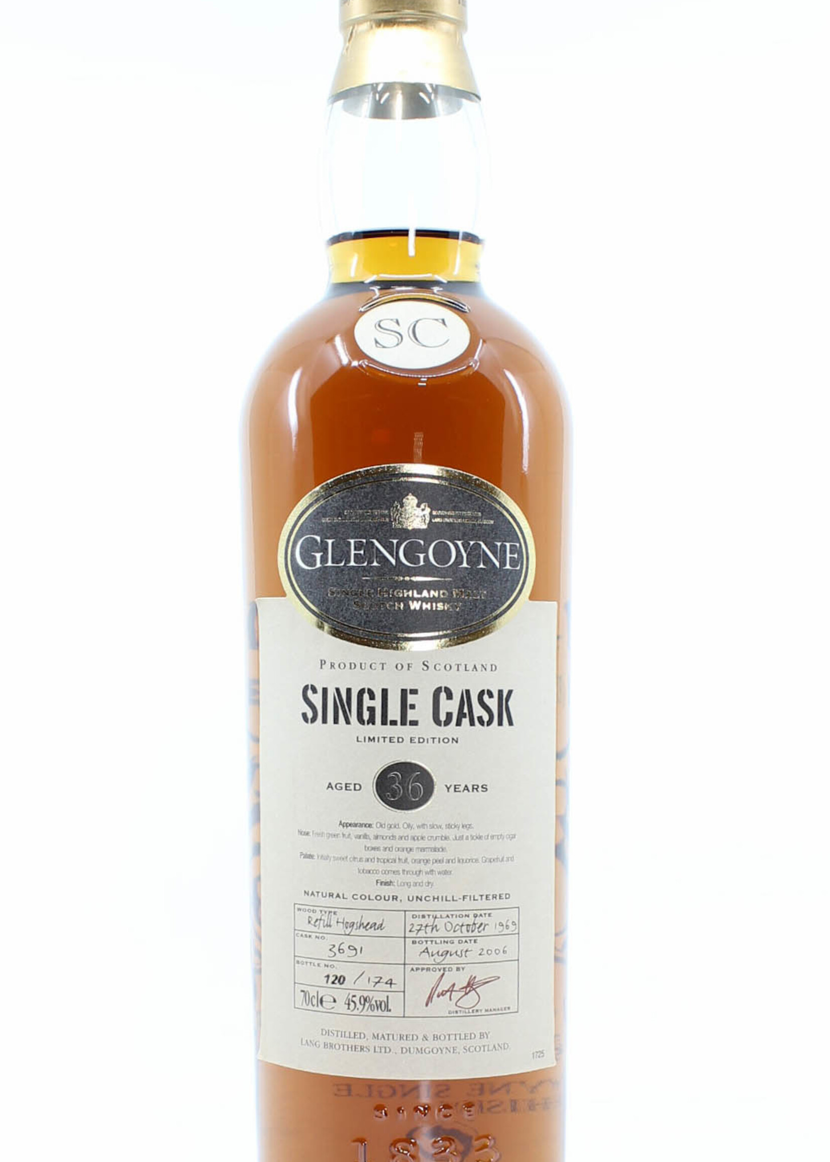 Glengoyne Glengoyne 36 Years Old 1969 2006 Single Cask - Cask 3691 45.9%