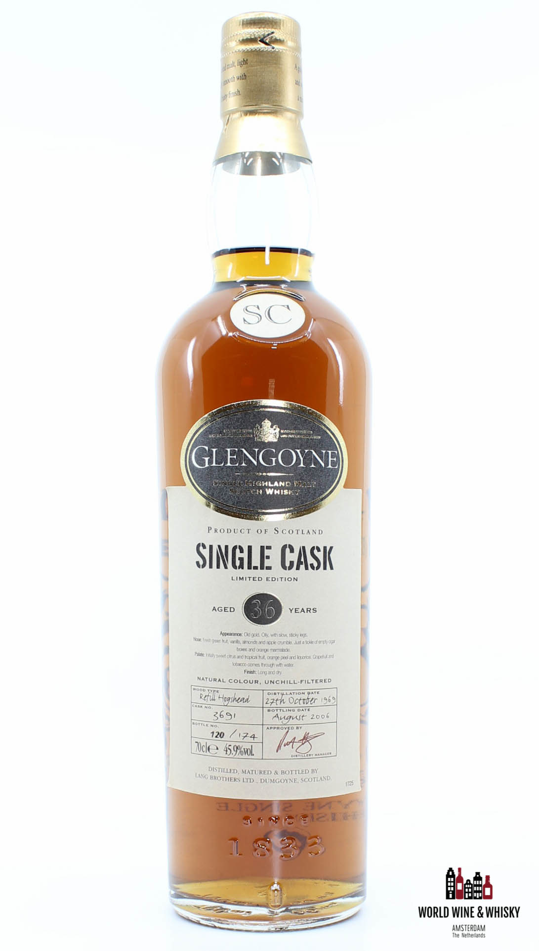 Glengoyne Glengoyne 36 Years Old 1969 2006 Single Cask - Cask 3691 45.9%