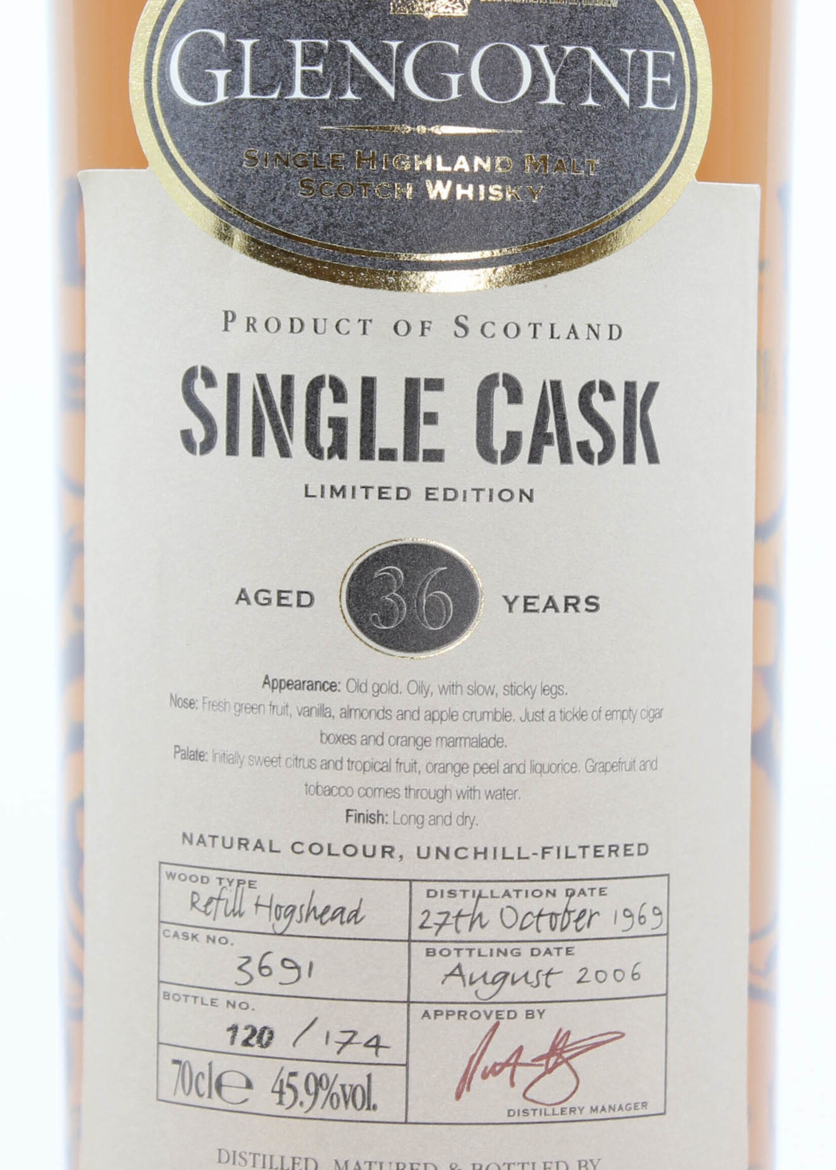 Glengoyne Glengoyne 36 Years Old 1969 2006 Single Cask - Cask 3691 45.9%