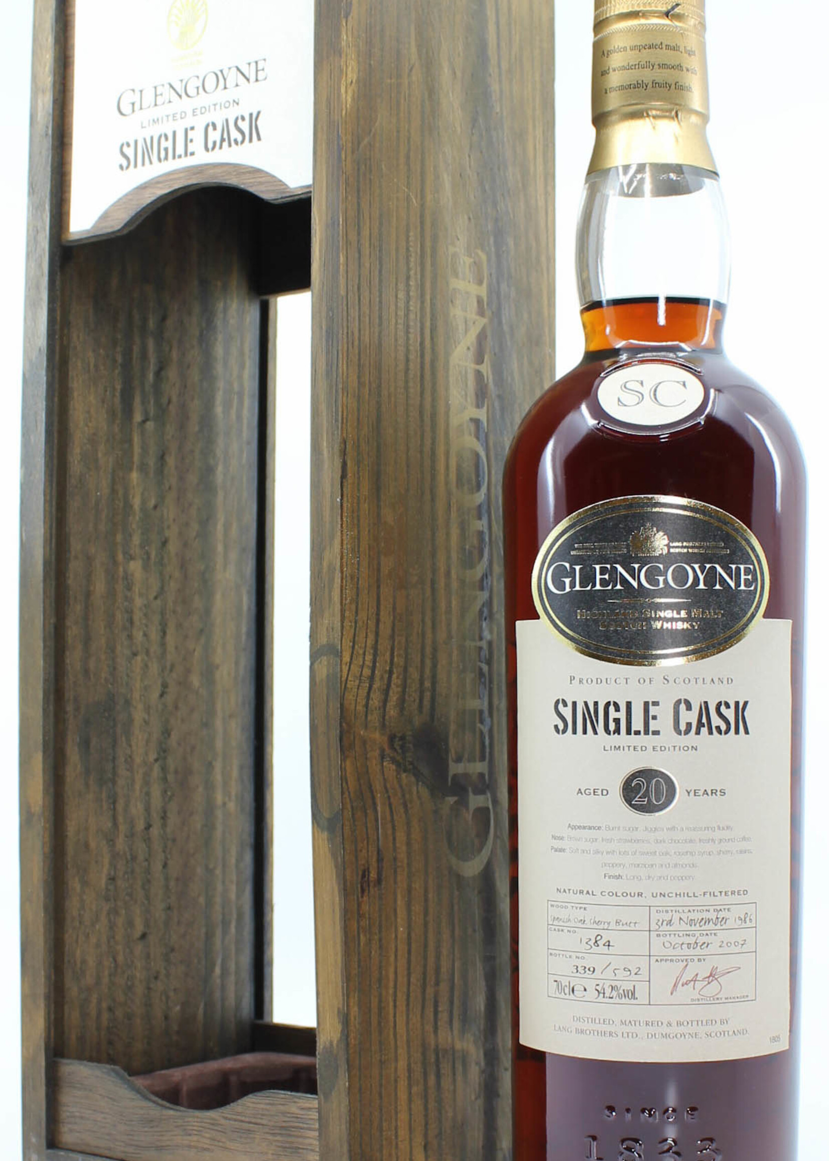 Glengoyne Glengoyne 20 Years Old 1986 2007 Single Cask - Cask 1384 54.2%