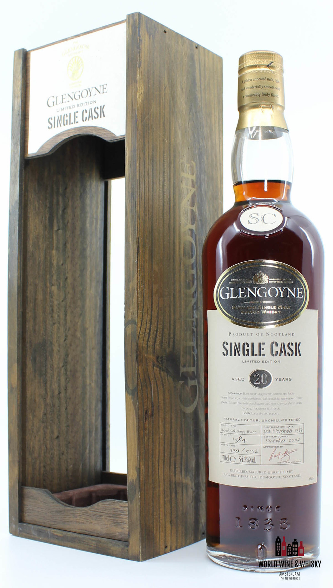 Glengoyne Glengoyne 20 Years Old 1986 2007 Single Cask - Cask 1384 54.2%