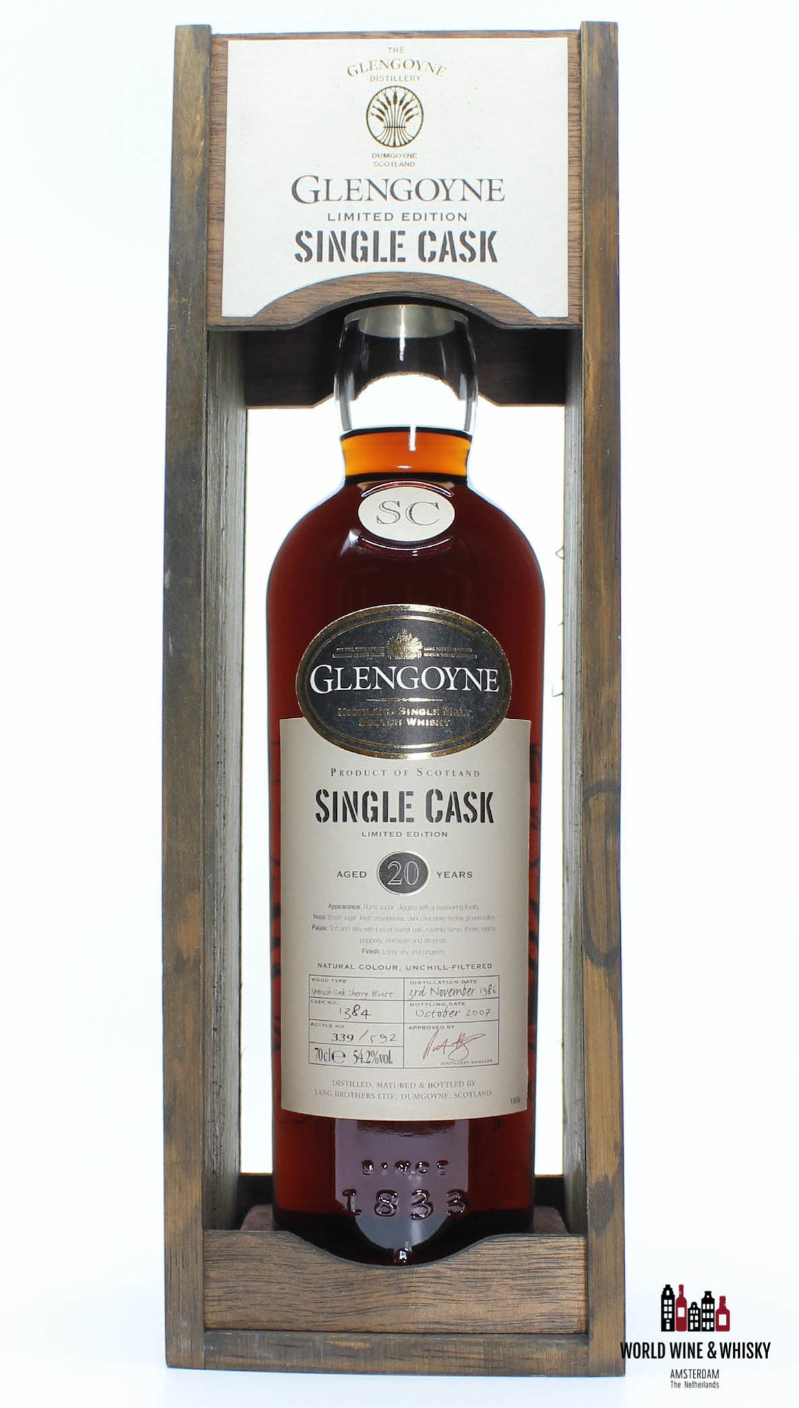 Glengoyne Glengoyne 20 Years Old 1986 2007 Single Cask - Cask 1384 54.2%