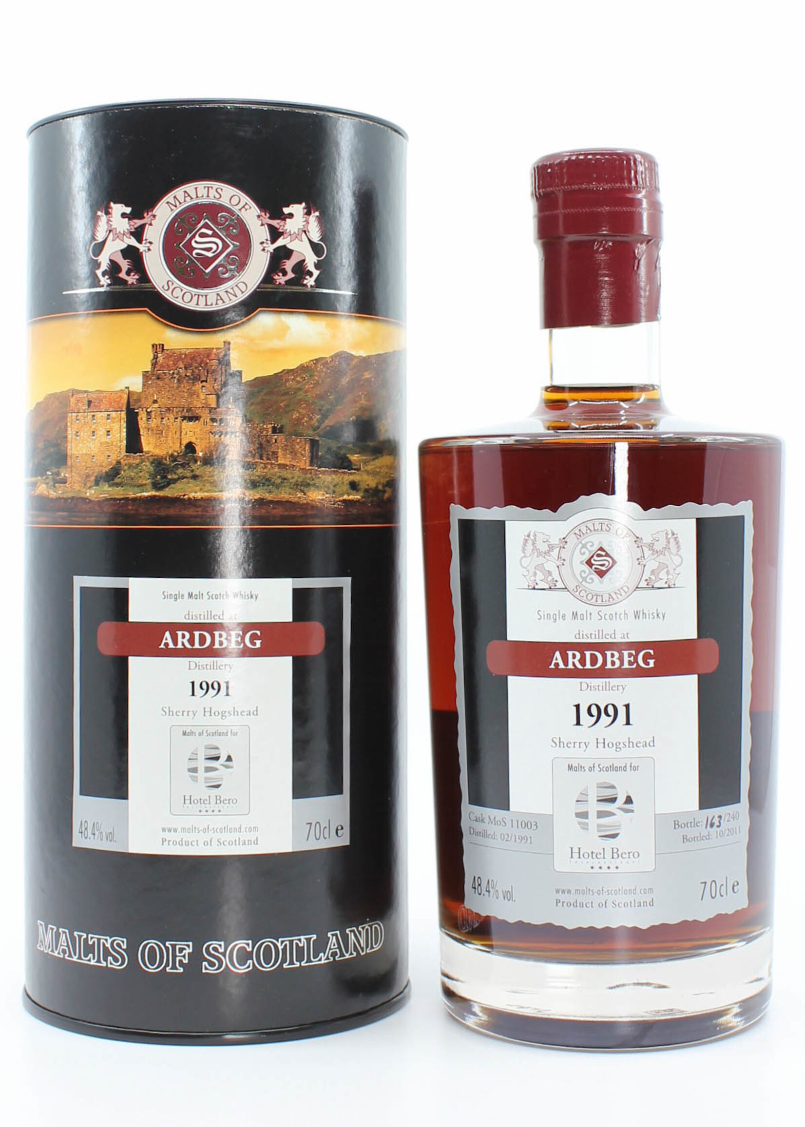 Ardbeg Ardbeg 20 Years Old 1991 2011 - 90 Years Hotel Bero International - Cask MoS 11003 48.4%