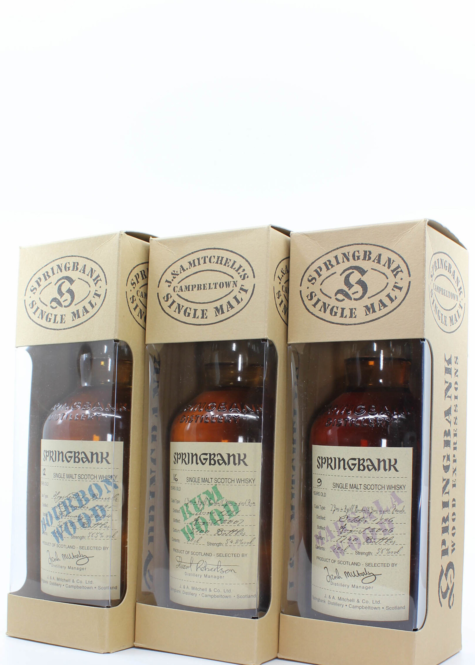 Springbank Full Set Springbank Wood Expression Collection - Hazelburn Longmorn - 16 bottles total