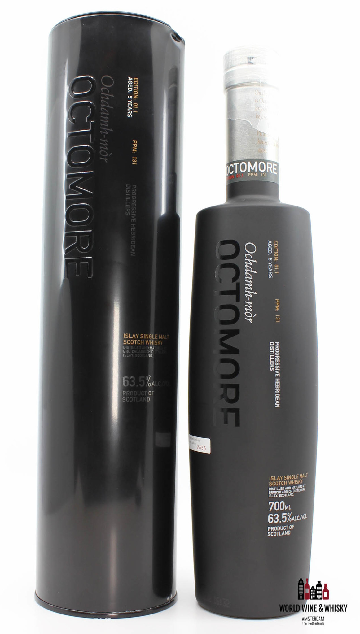 Bruichladdich Octomore Edition 01.1 Bruichladdich 5 Years Old 2002 2008 Ochdamh-mor PPM: 131 63.5%