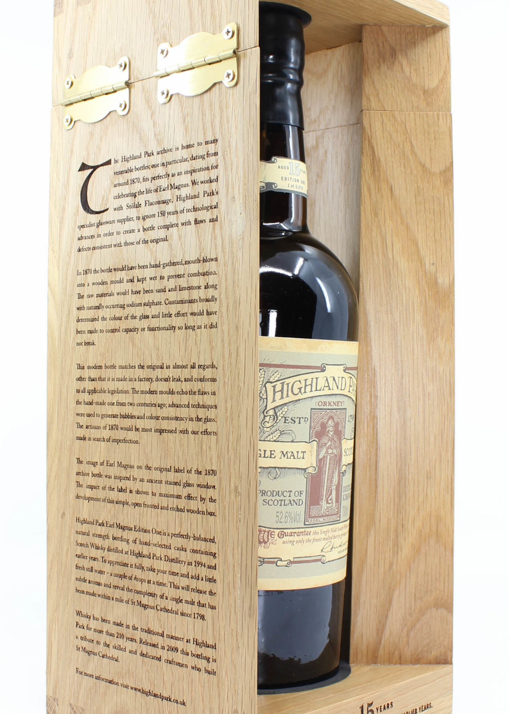 Highland Park Highland Park 15 Years Old Earl Magnus 1994 2009 Inga Saga Trilogy - Edition One 52.6%