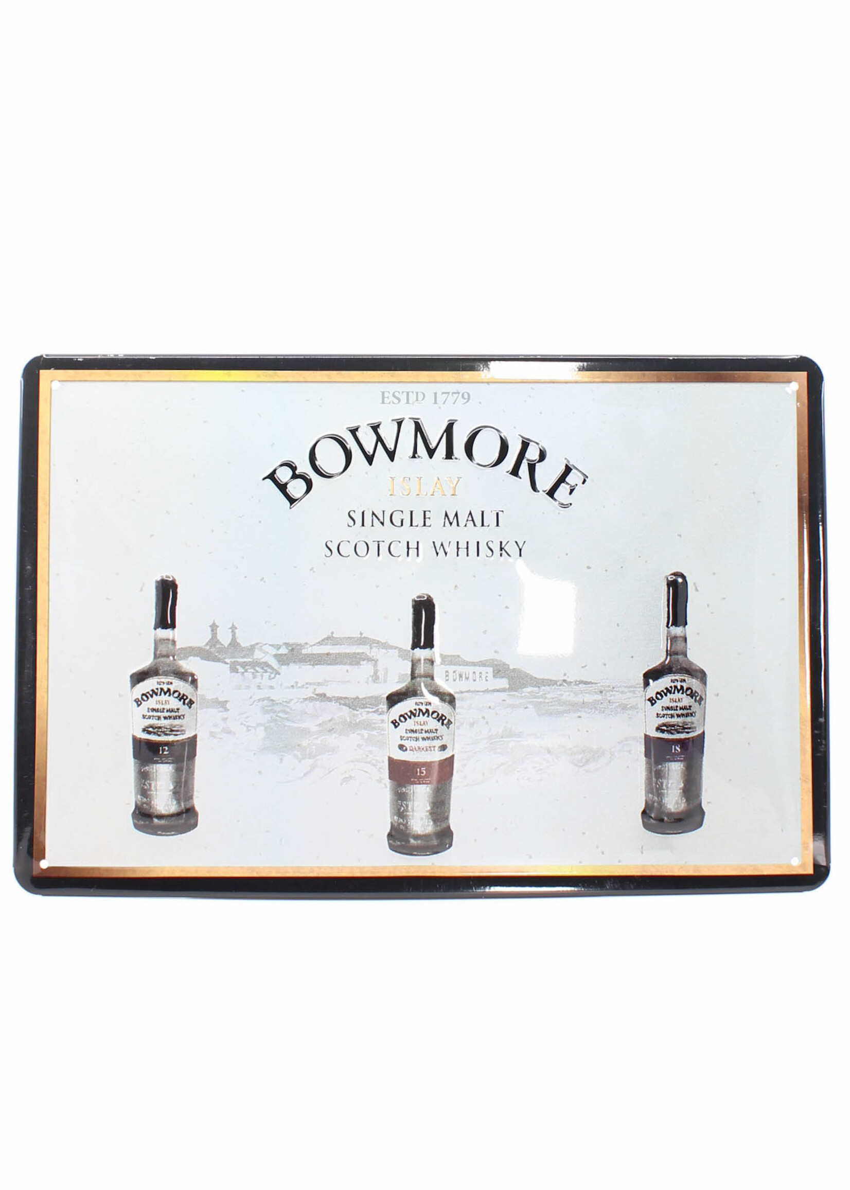 Bowmore Iron Bowmore billboard plate - Islay Single Malt Scotch Whisky 12, 15, 18 Years Old