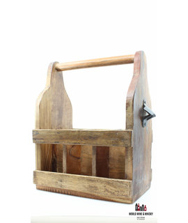 Giftbox Handmade wooden beer/wine crate (for 6 bottles)