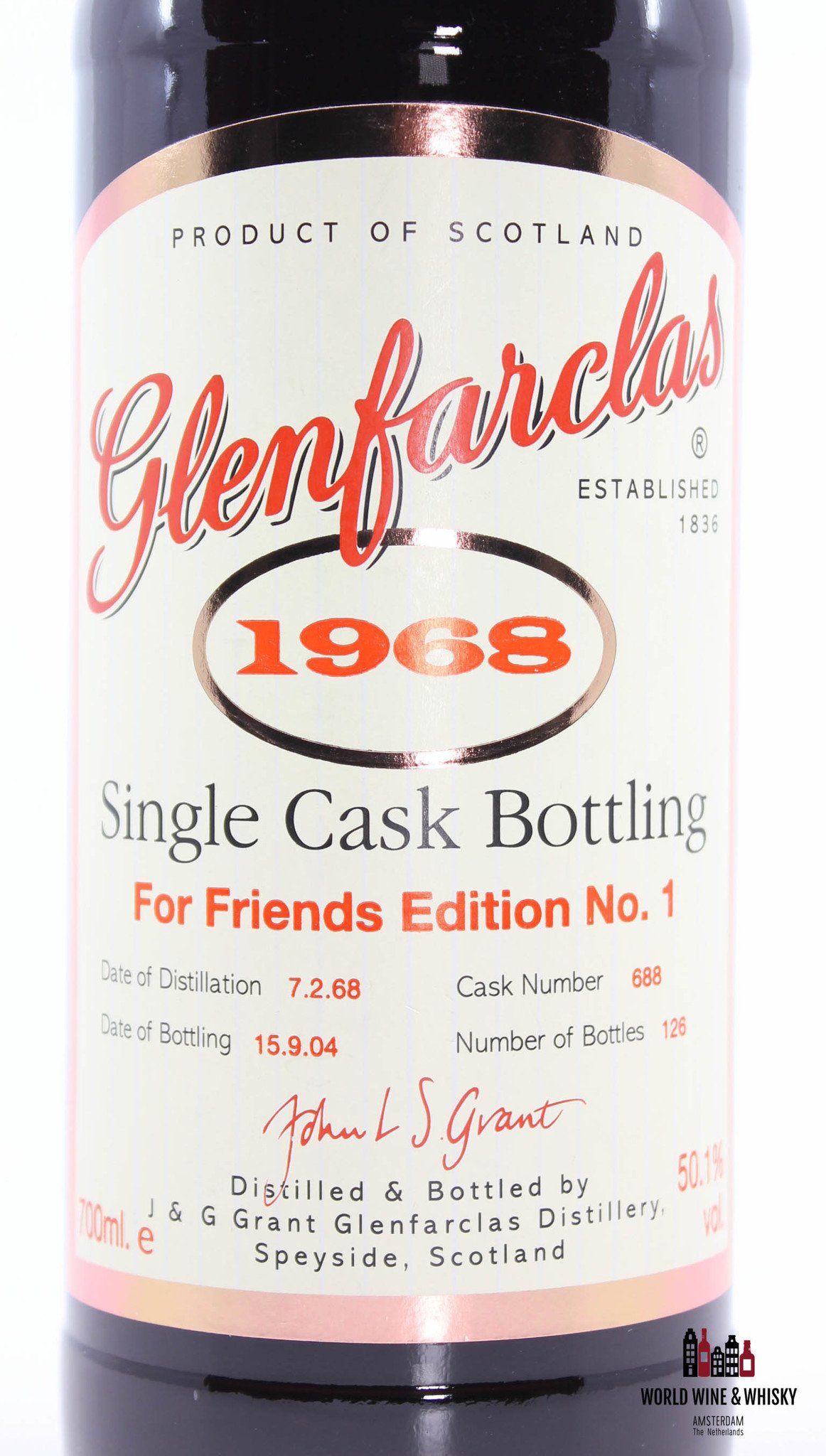 Glenfarclas Glenfarclas 36 Years Old 1968 2004 - Cask 688 - For Friends Edition No. 1 50.1% (1 of 126)