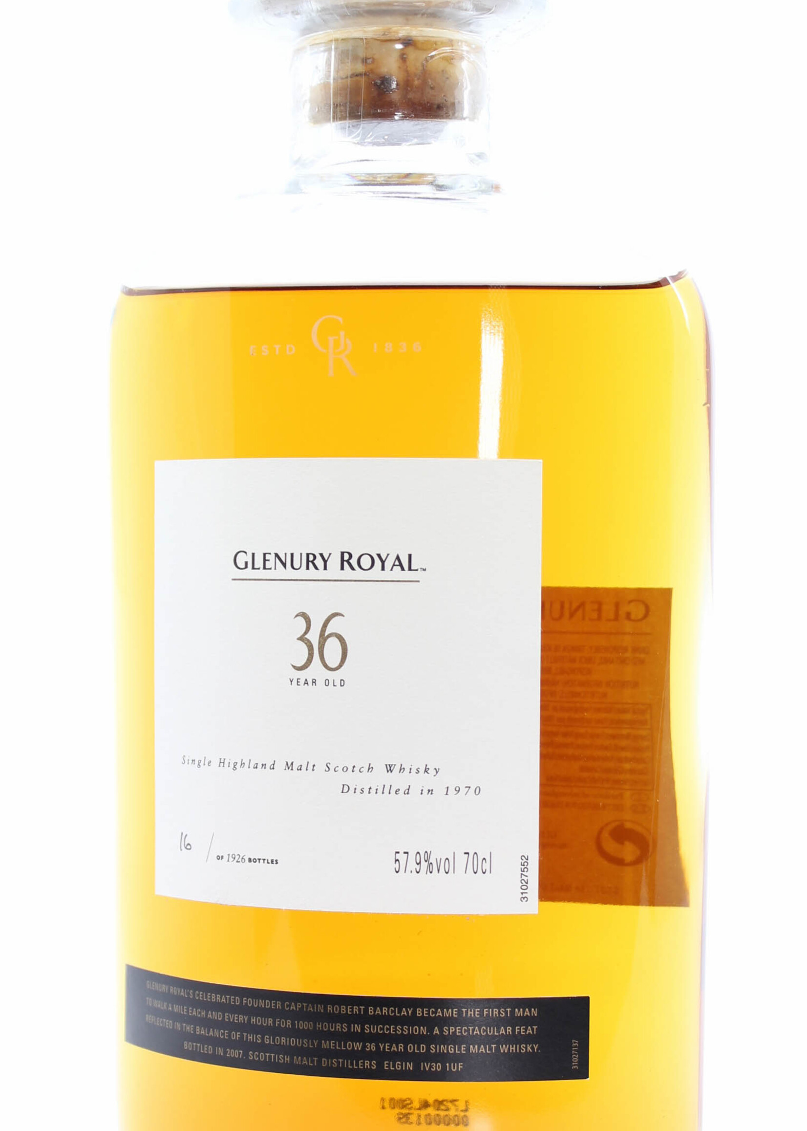 Glenury Royal Glenury Royal 36 Years Old 1970 2007 57.9% (Closed Distillery)