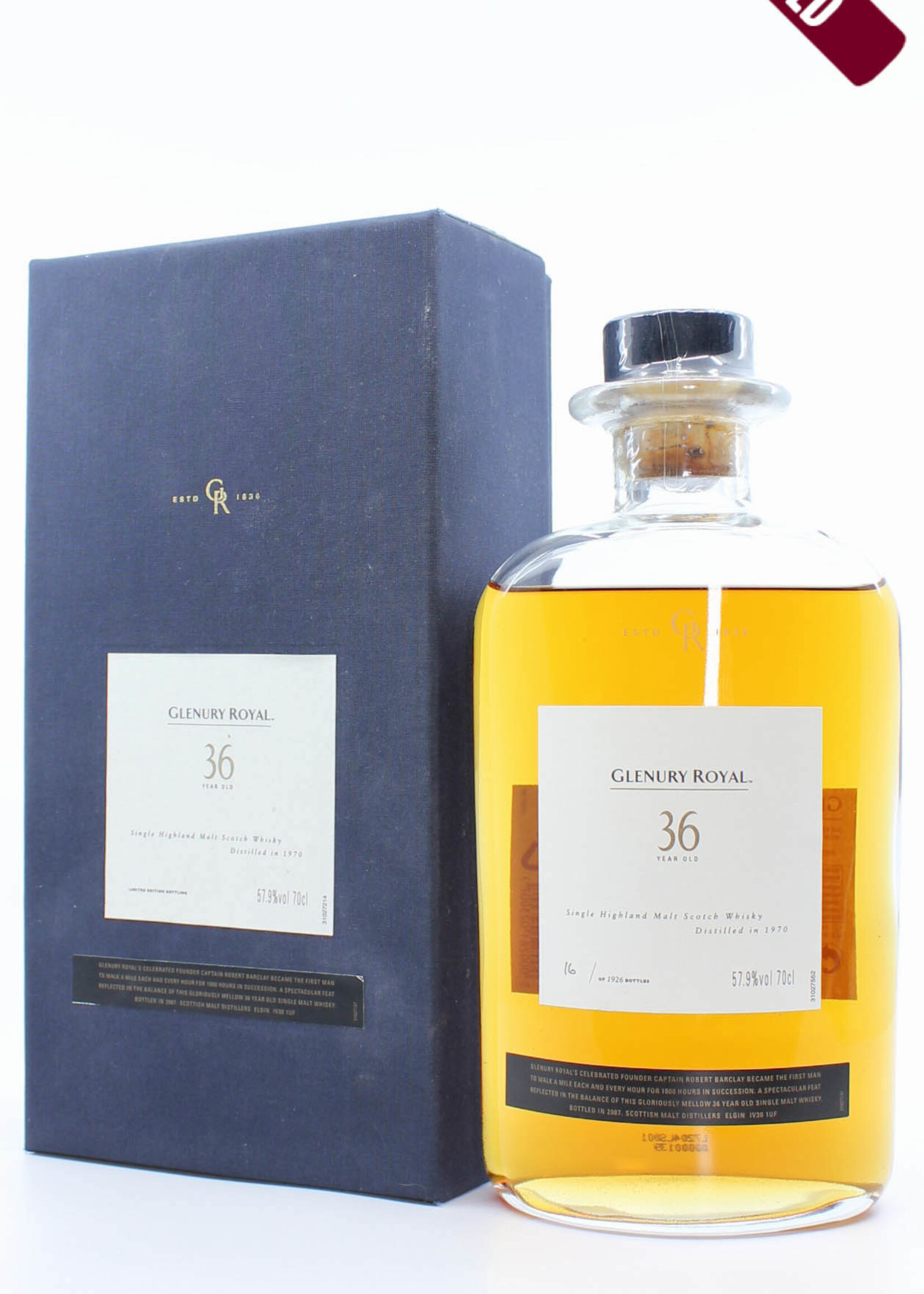 Glenury Royal Glenury Royal 36 Years Old 1970 2007 57.9% (Closed Distillery)