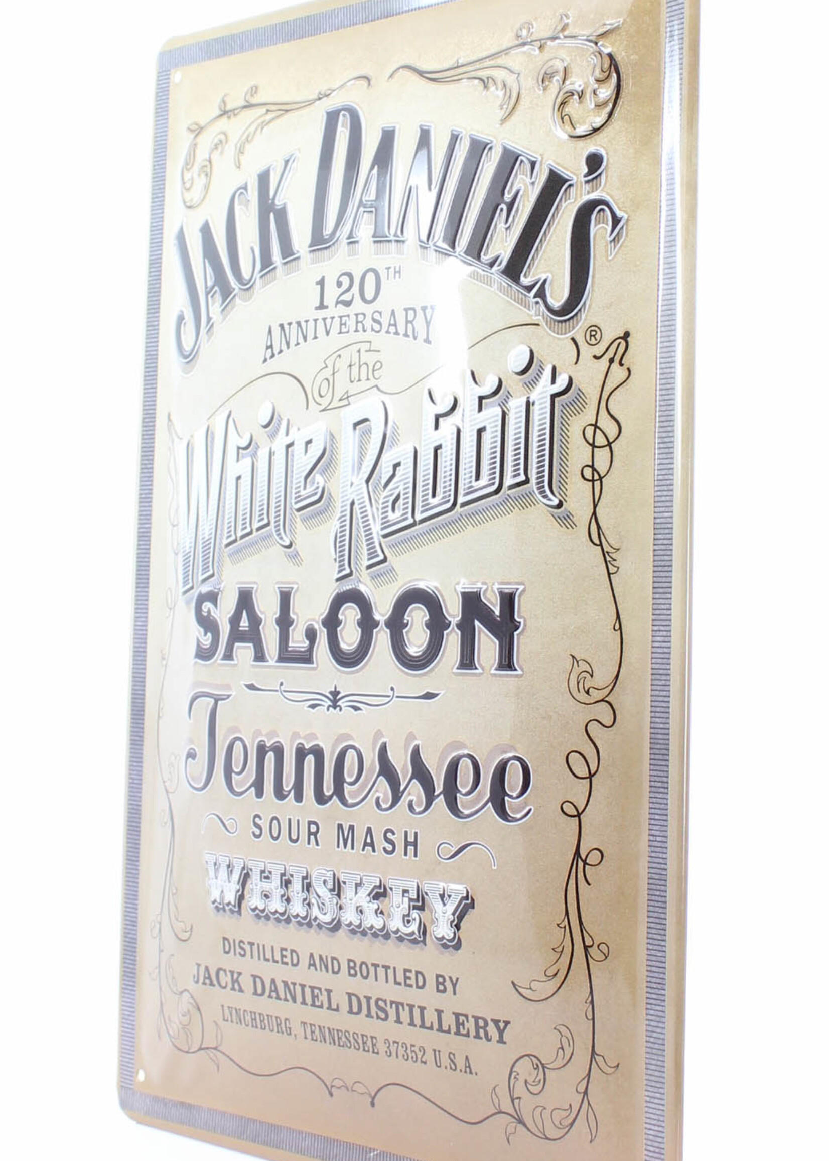 Jack Daniel's Iron Jack Daniel's Billboard Plate Sign - 120th Anniversary - White Rabbit Saloon