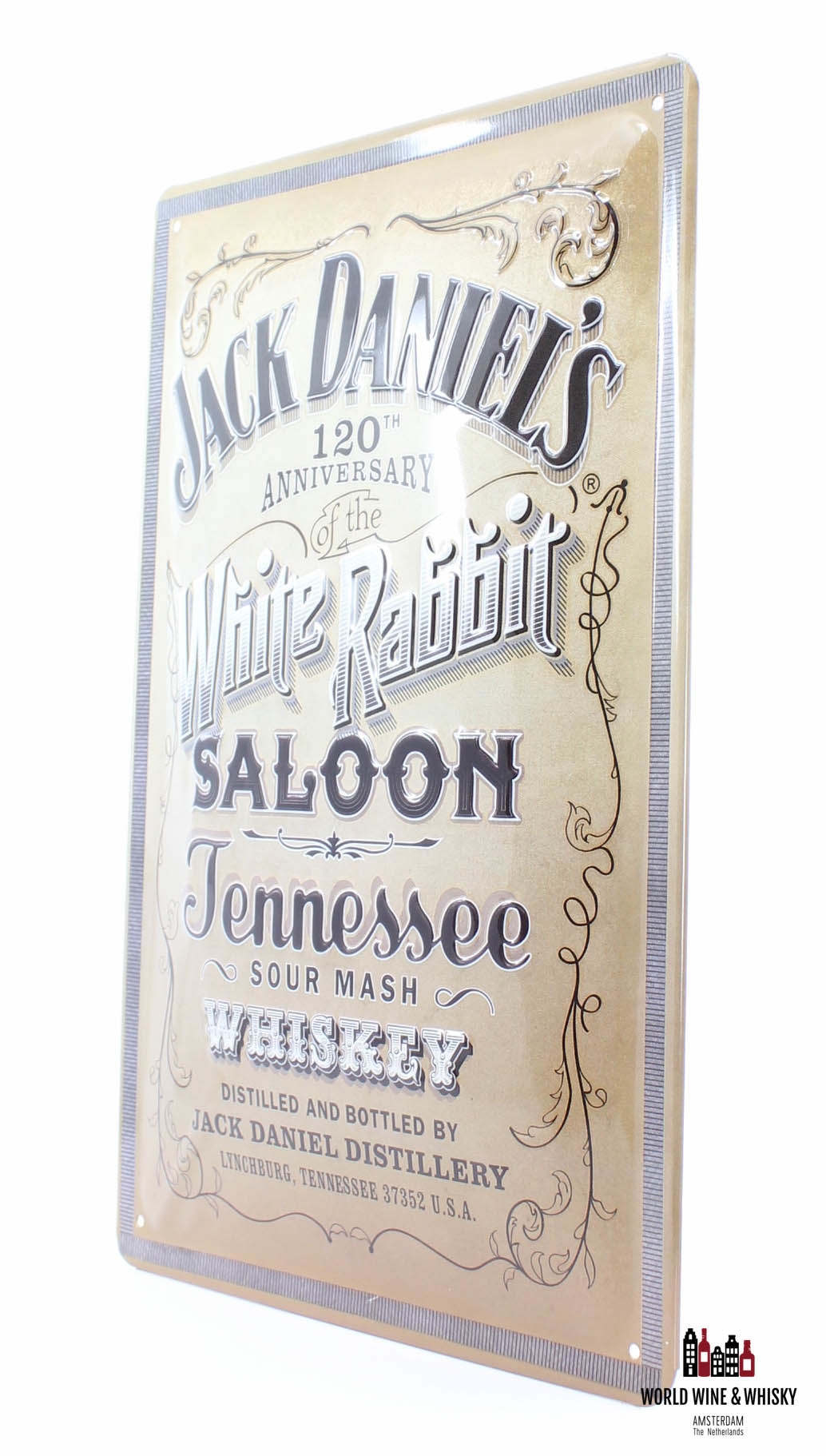 Jack Daniel's Iron Jack Daniel's Billboard Plate Sign - 120th Anniversary - White Rabbit Saloon