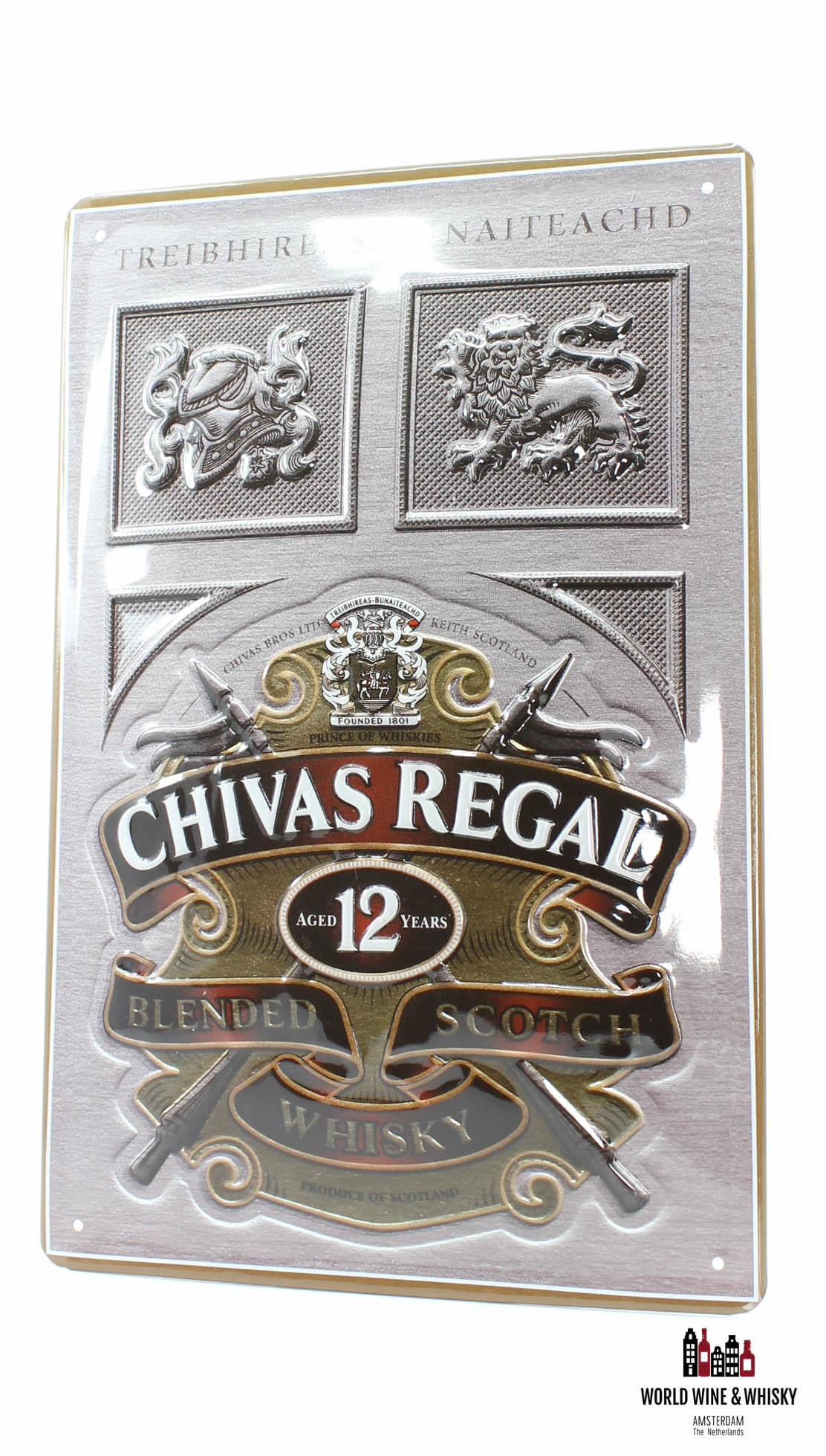 Chivas Regal IJzeren Chivas Regal 12 Years Old Billboard Plate Sign reclamebord - Blended Scotch Whisky