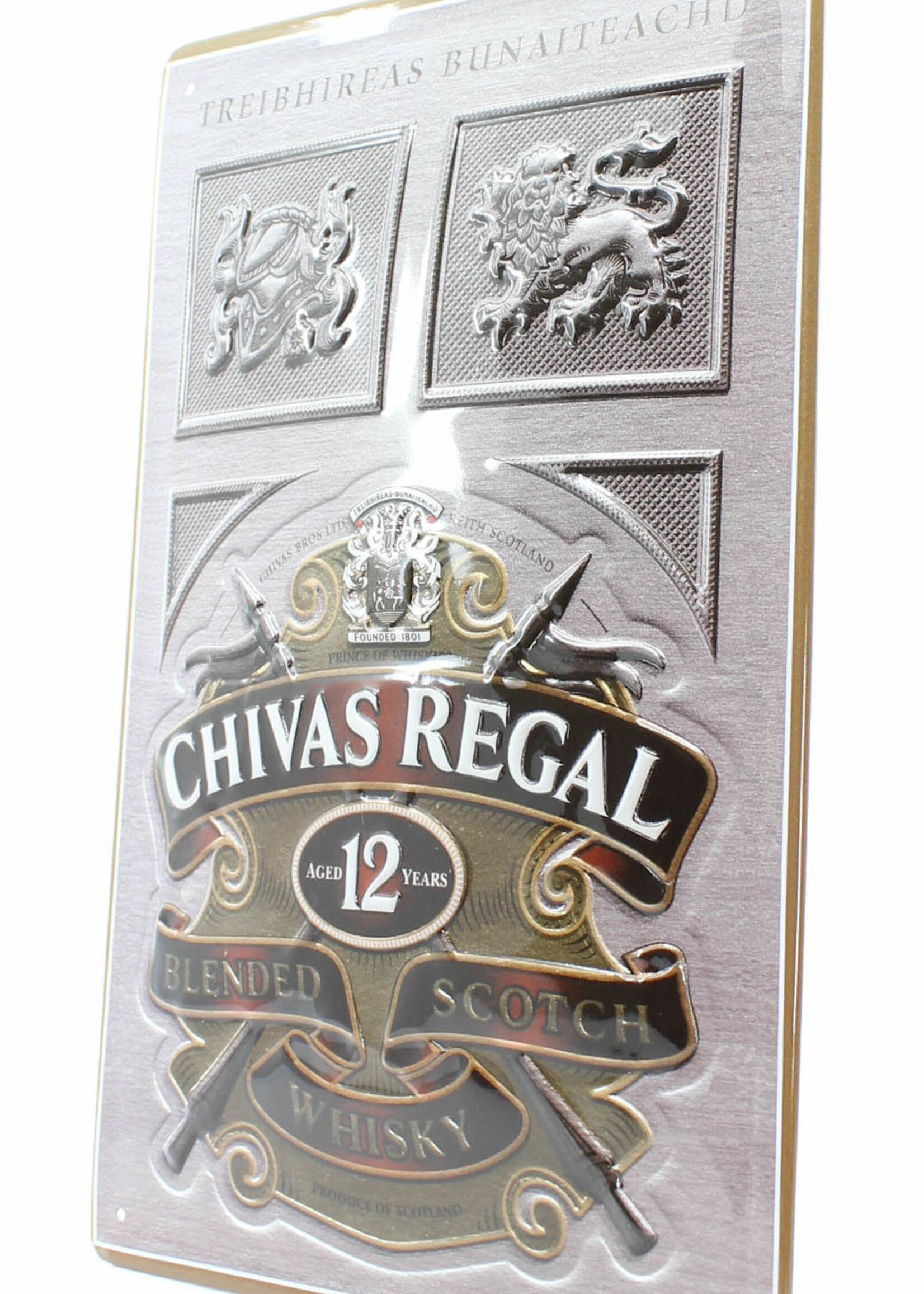 Chivas Regal IJzeren Chivas Regal 12 Years Old Billboard Plate Sign reclamebord - Blended Scotch Whisky
