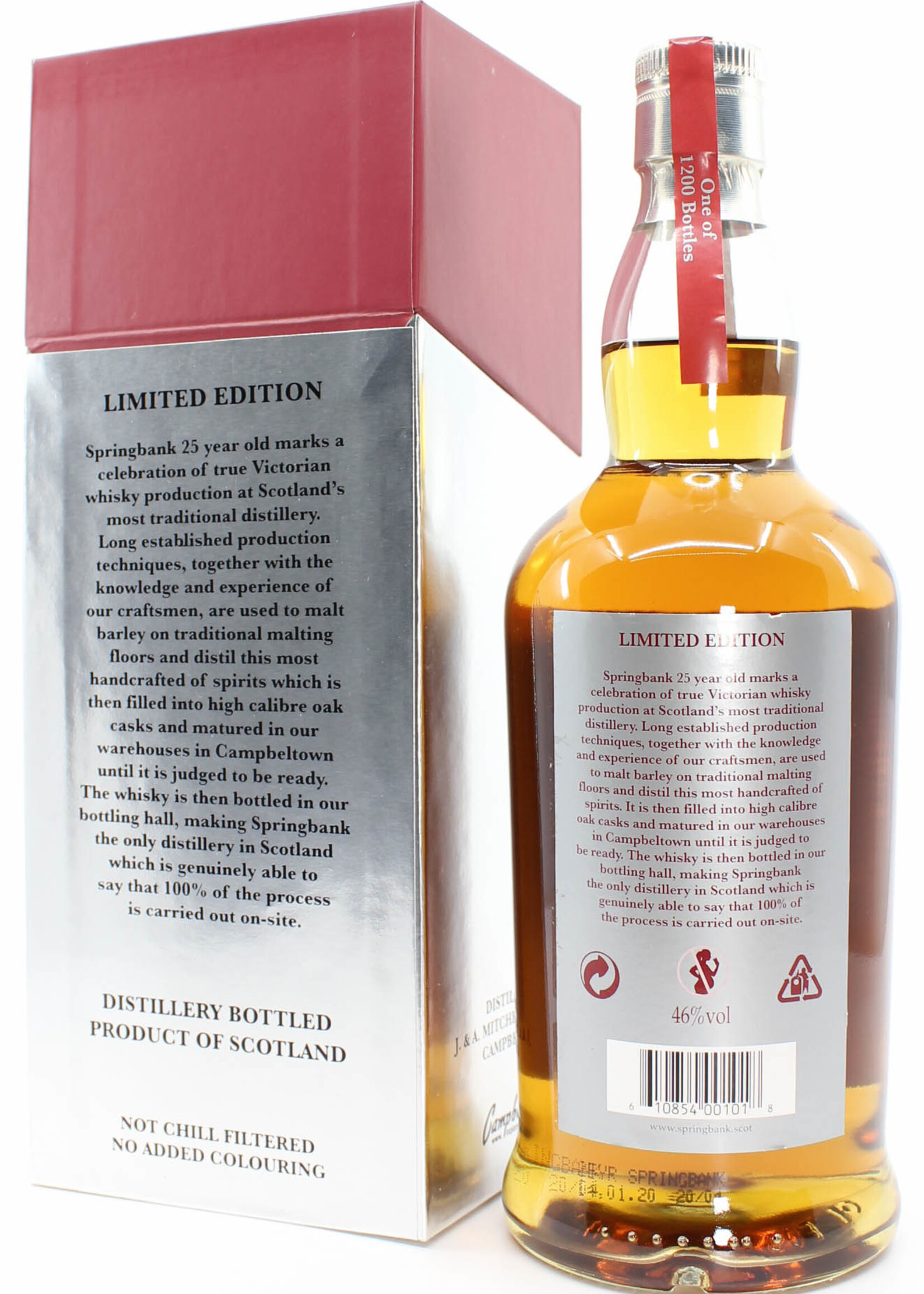 Springbank Springbank 25 Years Old 2020 Limited Edition 46% (one of 1200 bottles)
