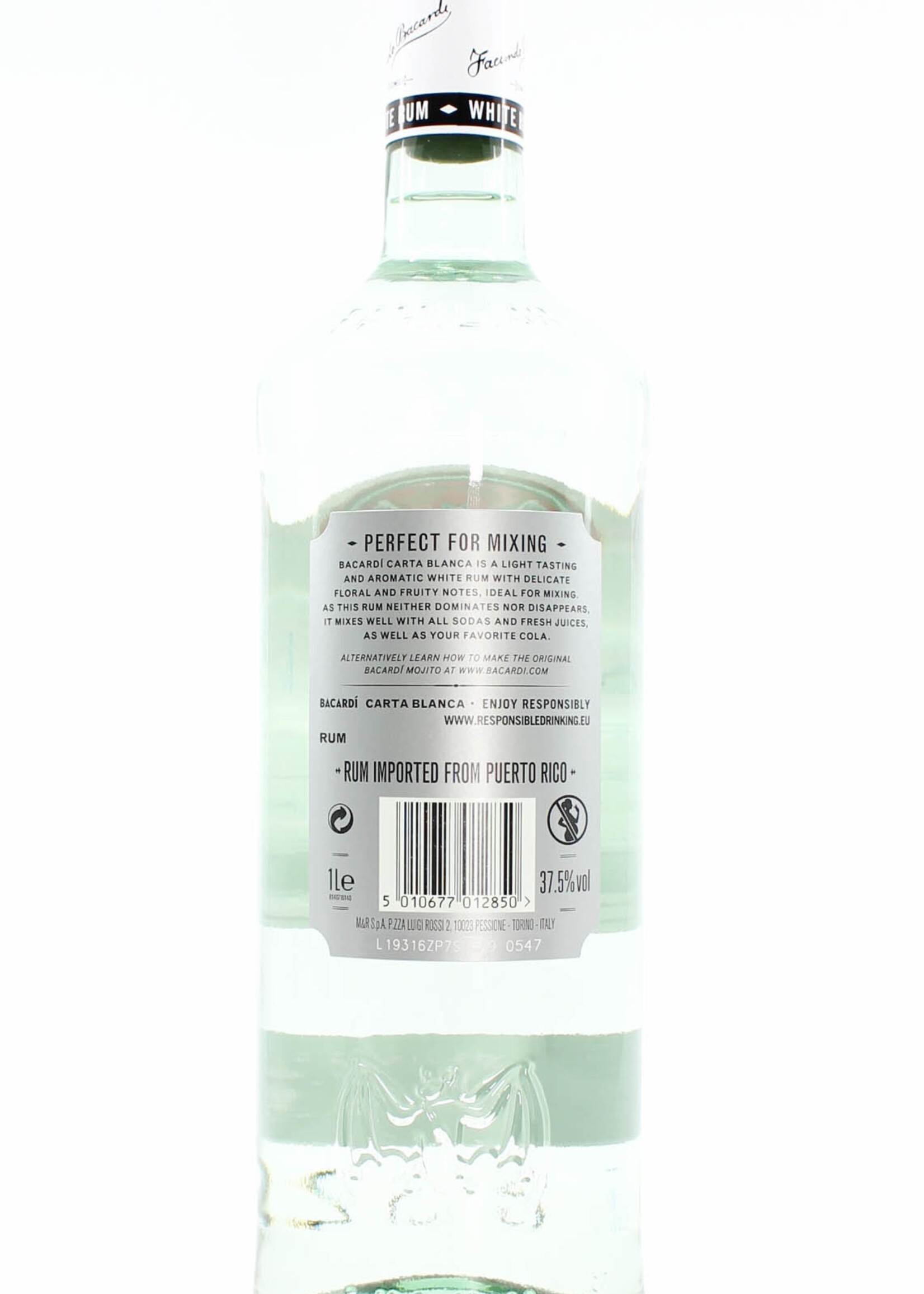 Bacardi Bacardi Carta Blanca - Superior White Rum 37,5% 1L (1000 ml)